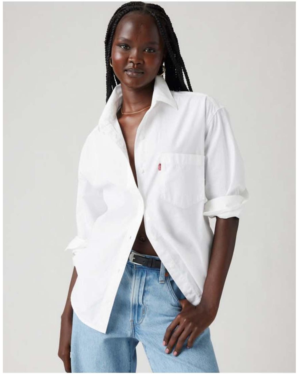 Levi's White Harlie Boyfriend Shirt