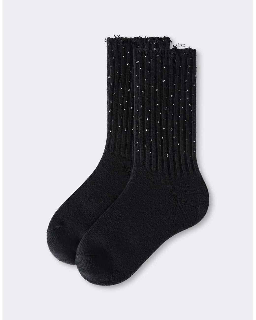 Calzedonia Pink Diamanté Appliqué Socks