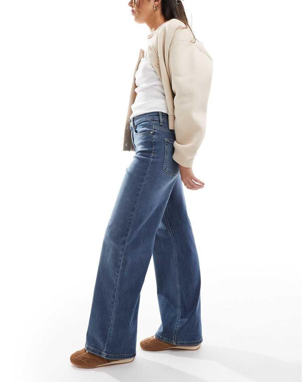 ONLY Blue Madison High Waist Wide Leg Jeans