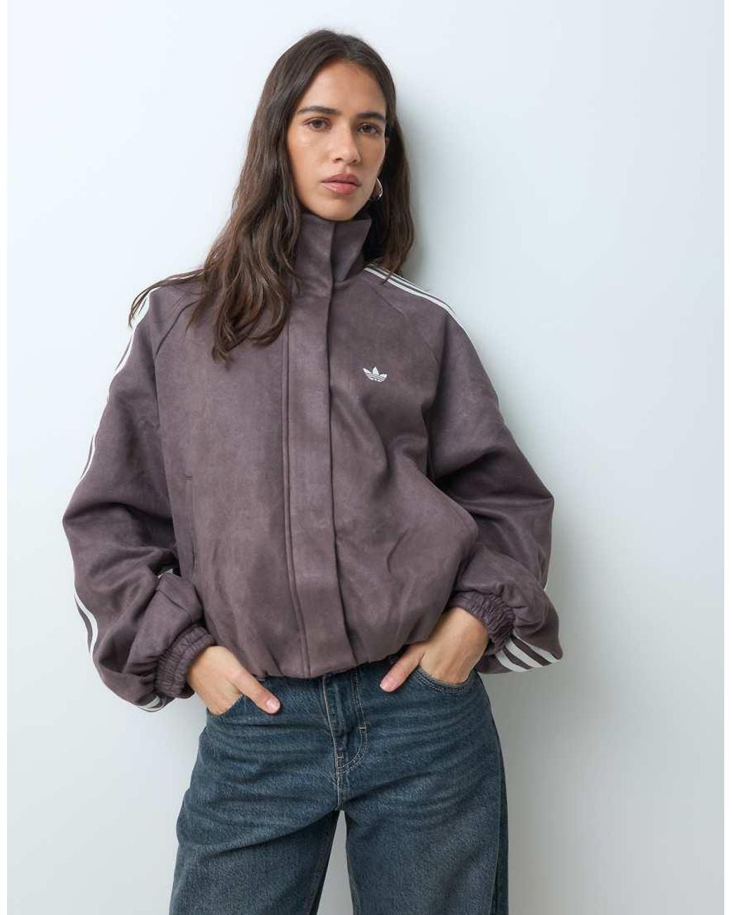 Adidas Originals Blue Faux Suede Track Jacket