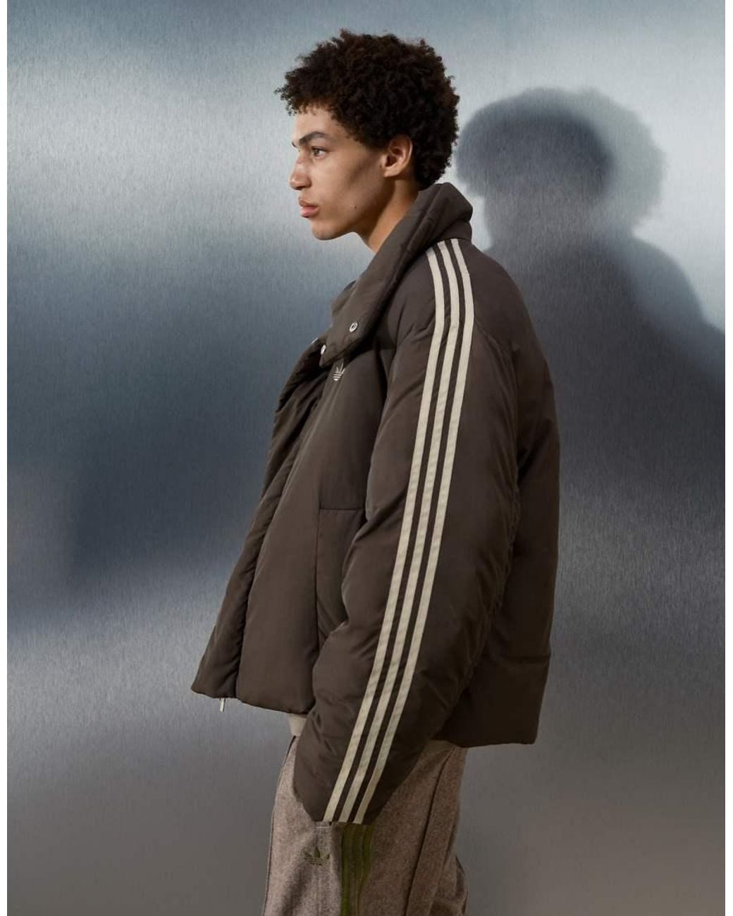 adidas Originals x ASOS Brown Oversized Puffer Jacket for men
