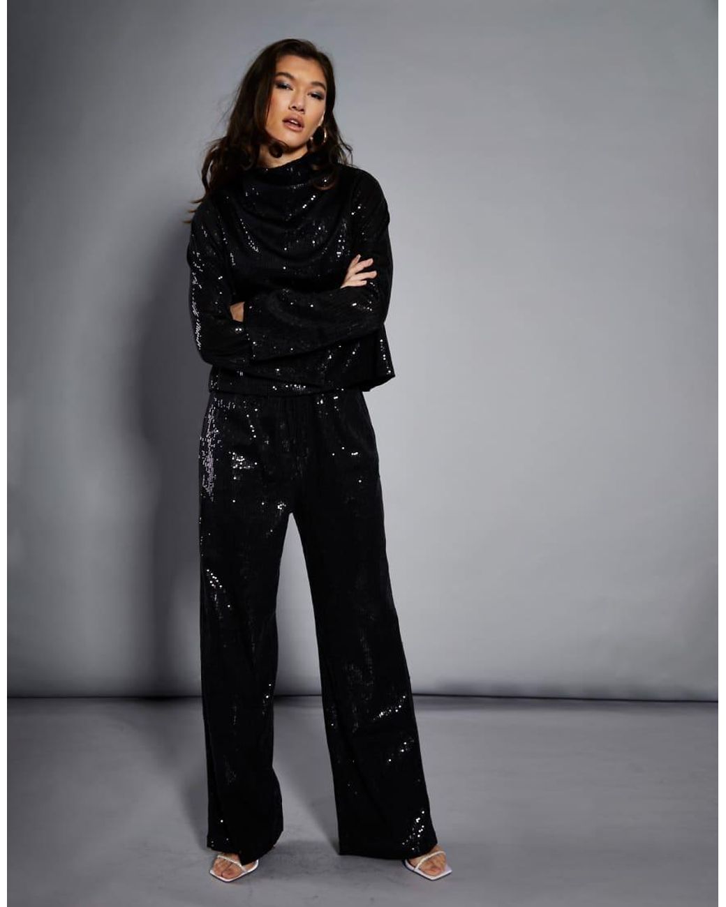 Glamorous Black Sequin Trousers