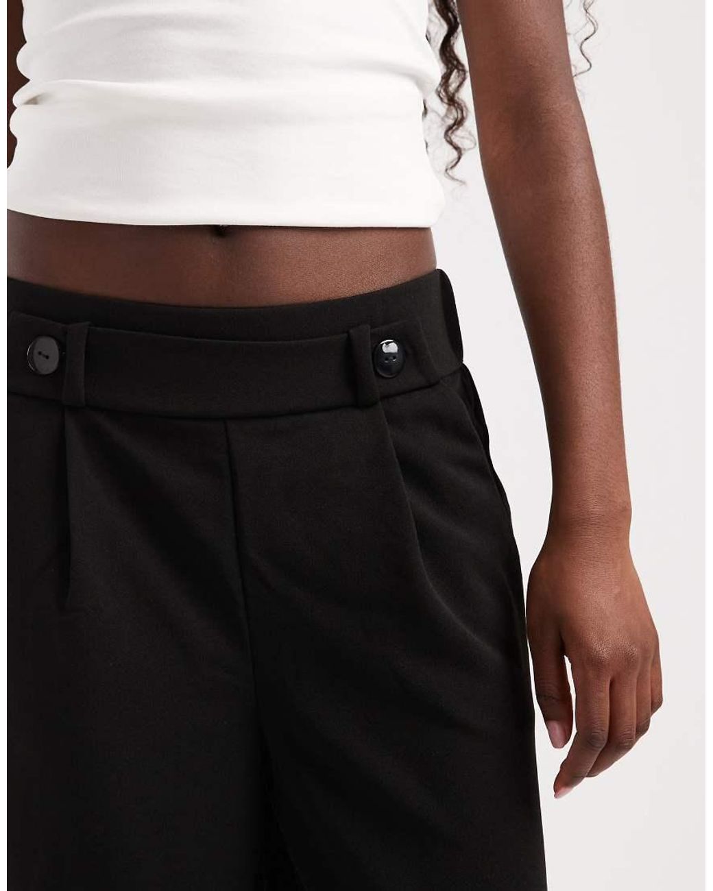 Vero Moda White Button Detail Wide Leg Trousers