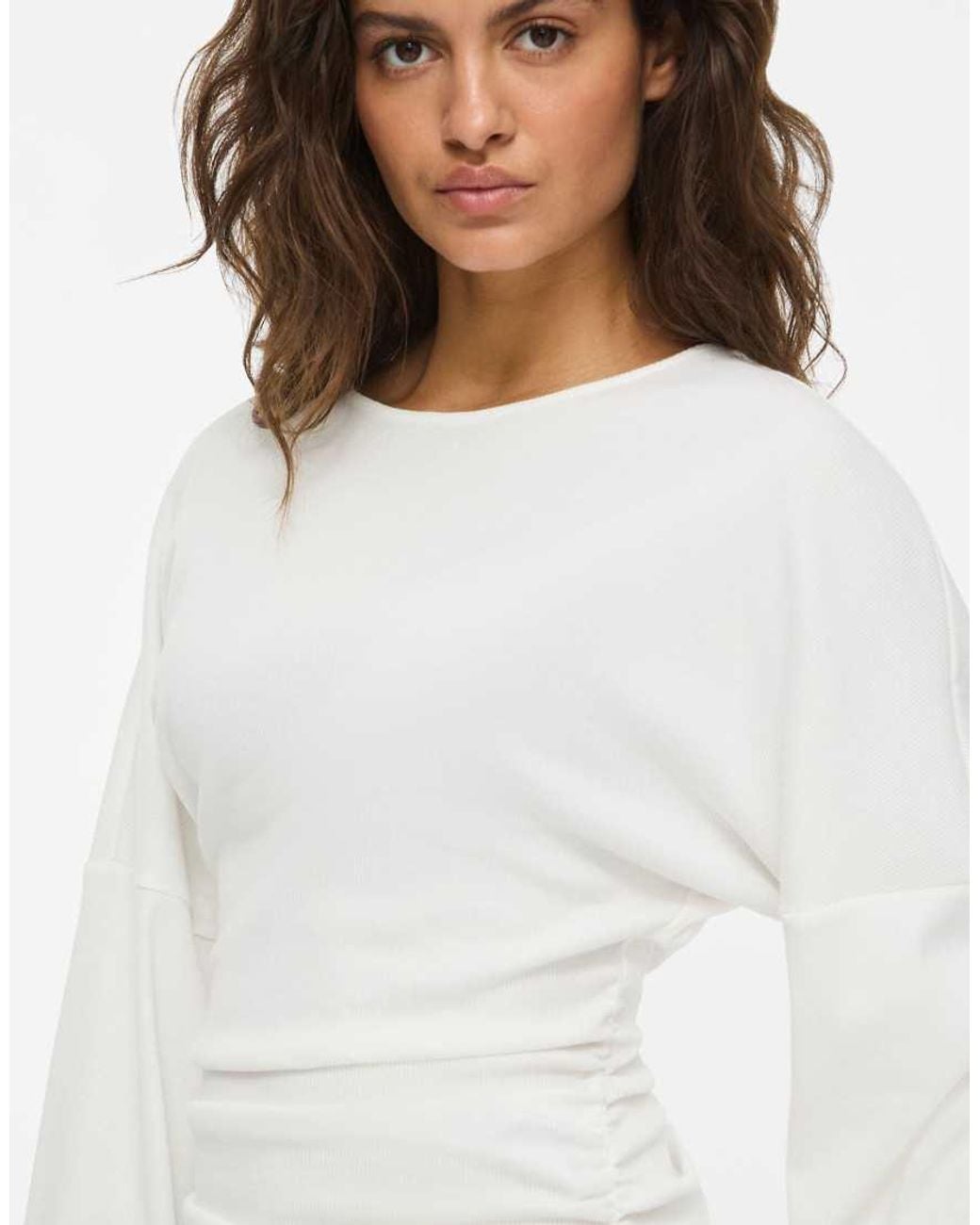 Noisy May White Long Sleeved Top
