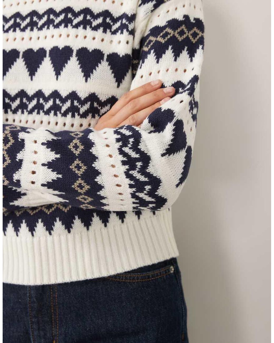 Wednesday's Girl Blue Wednesdays Girl Heart Abstract Printed Jumper