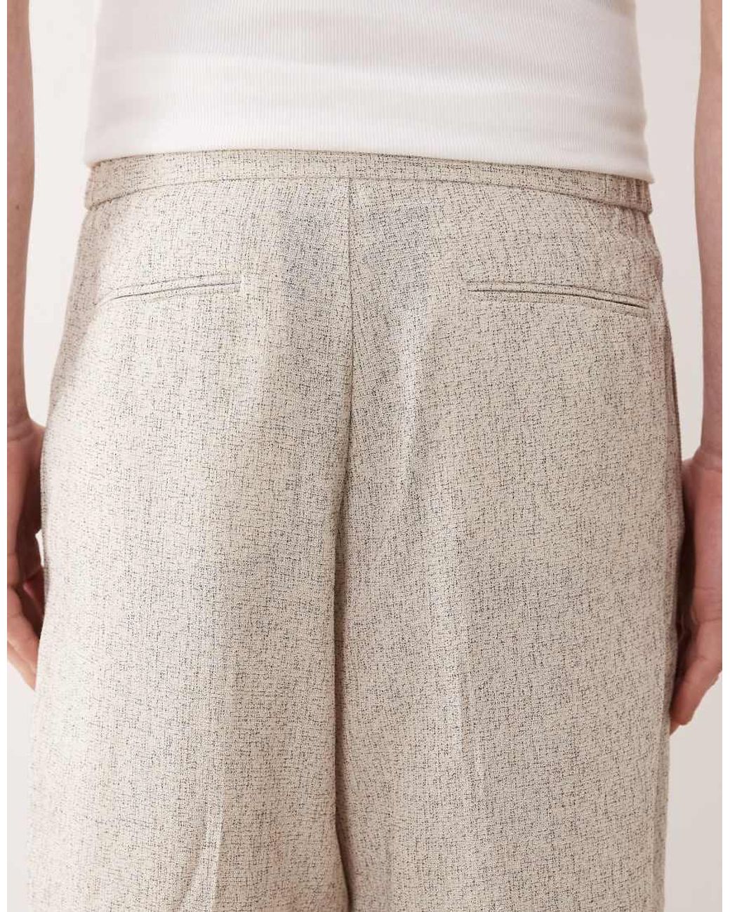 ASOS Natural Wide Leg Suit Trousers for men