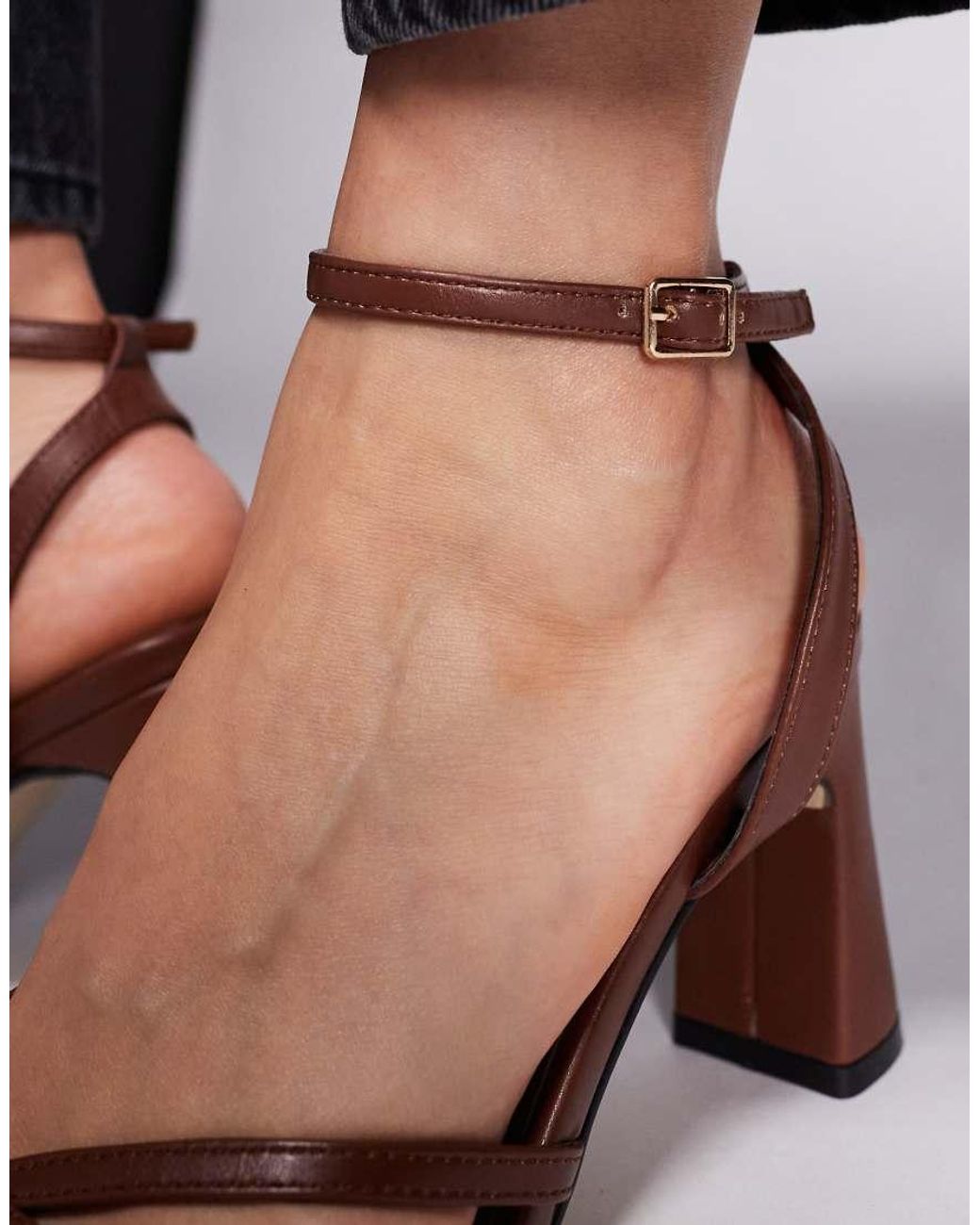 Public Desire Black Everleigh Block Heeled Sandals