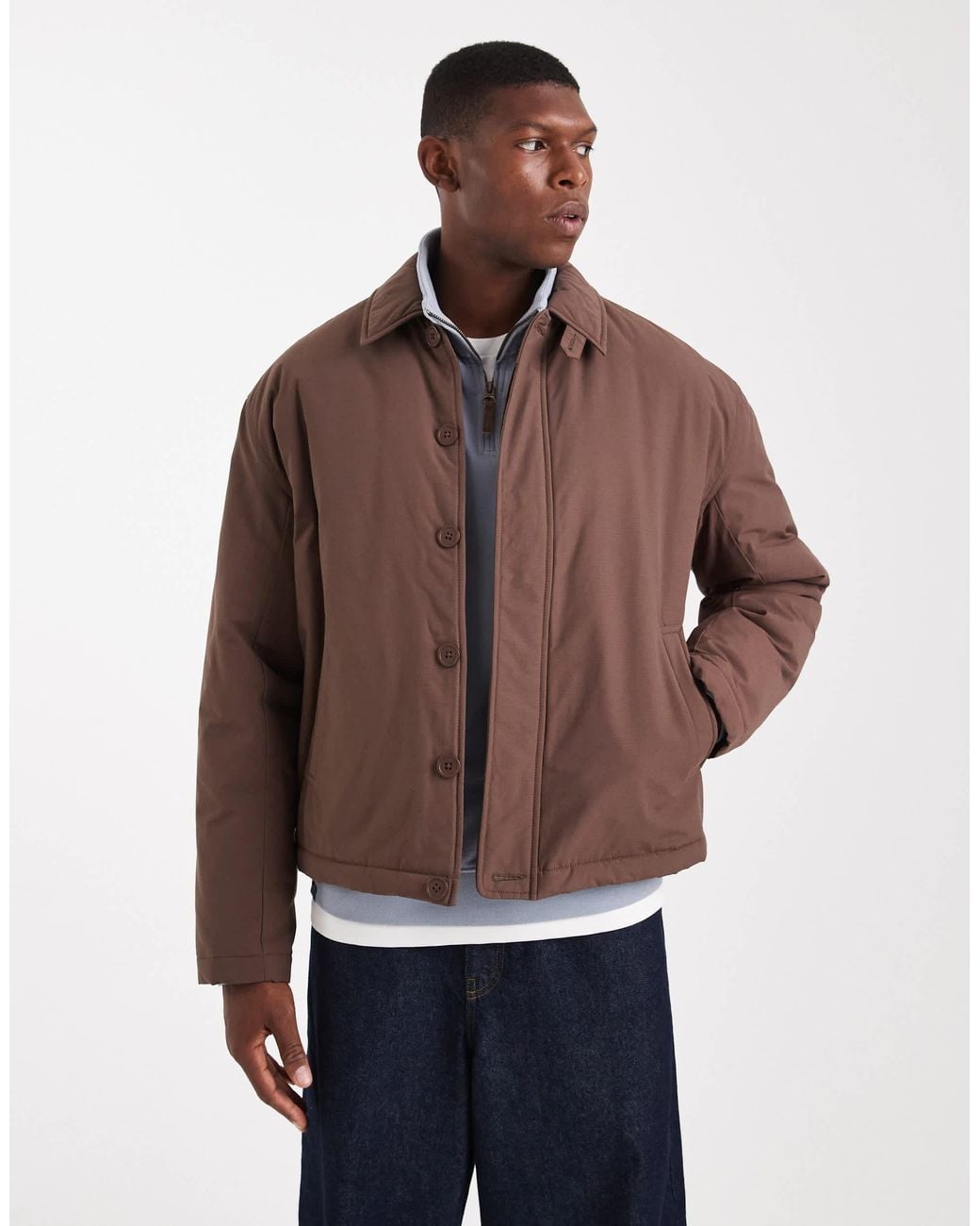 ASOS Bomber Jacket in Brown for Men | Lyst