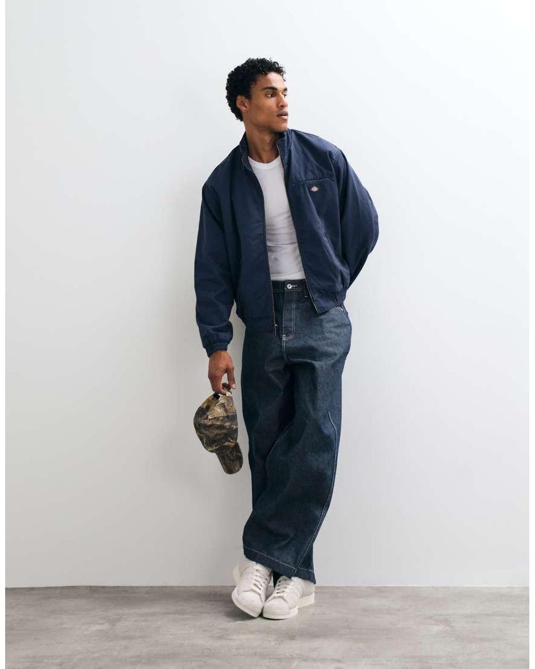 Giacca Con Zip Intera di Dickies in Blue da Uomo