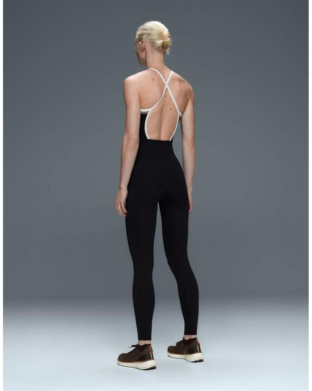 Oysho Blue Comfortlux Long Colour-Block Jumpsuit