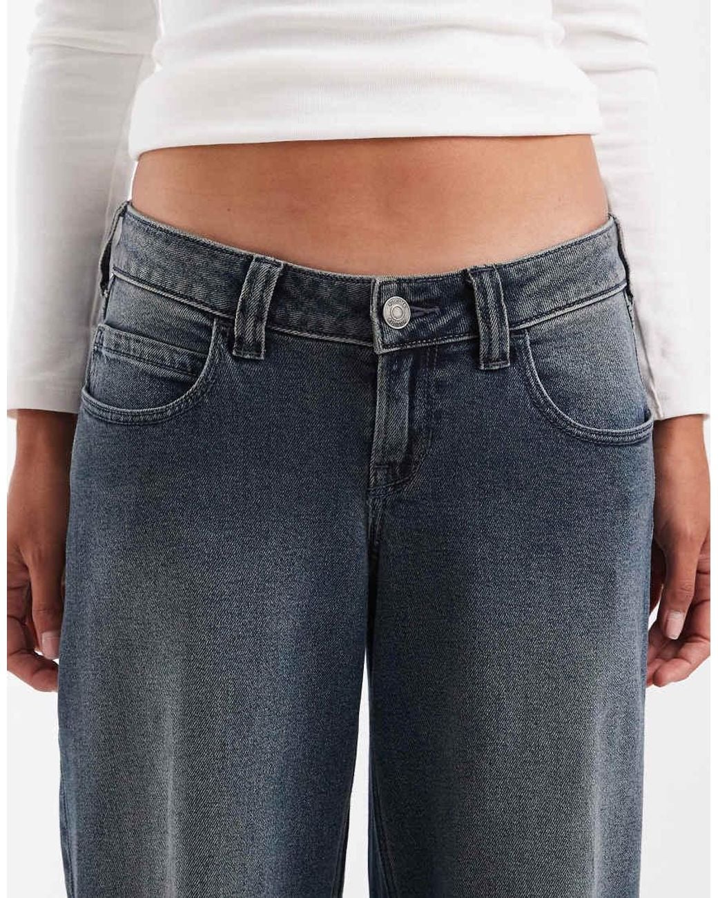 Hollister Multicolor Ultra Low Rise baggy Fit Jeans With Adjustable Detail