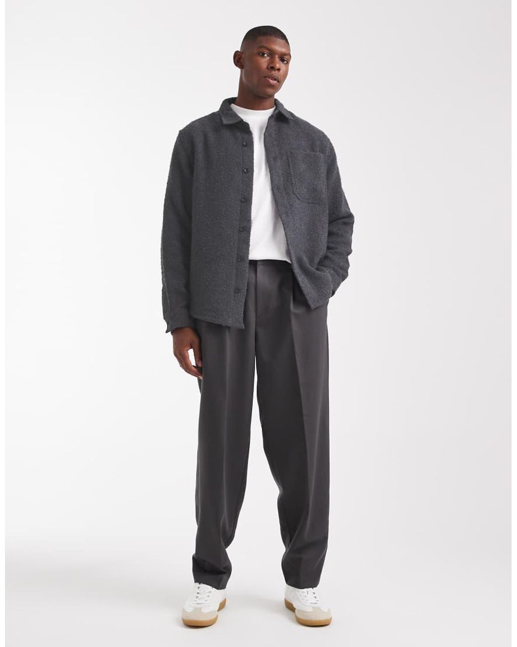 ASOS Blue Boucle Overshirt for men