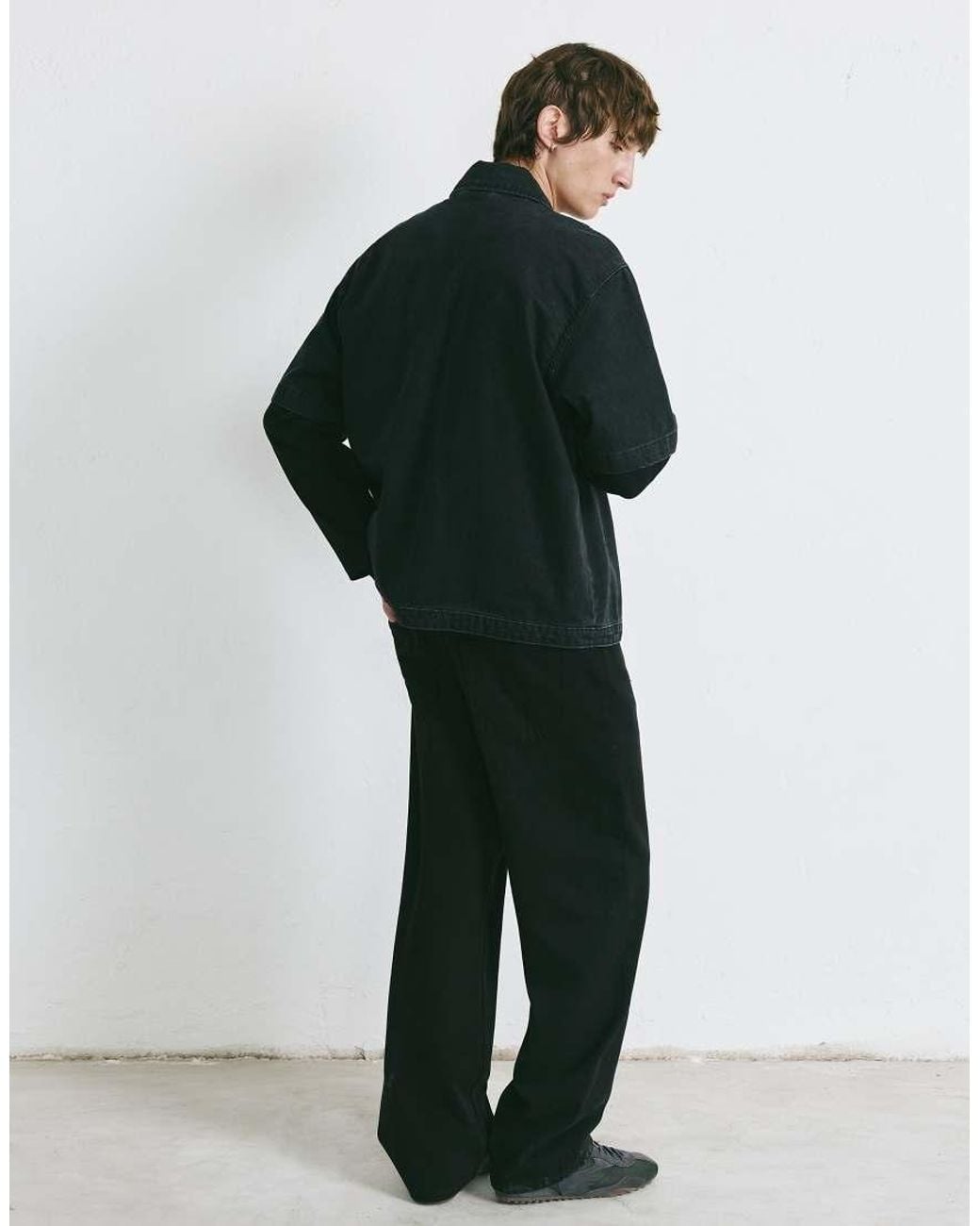 Pull&Bear Black Baggy Jeans for men