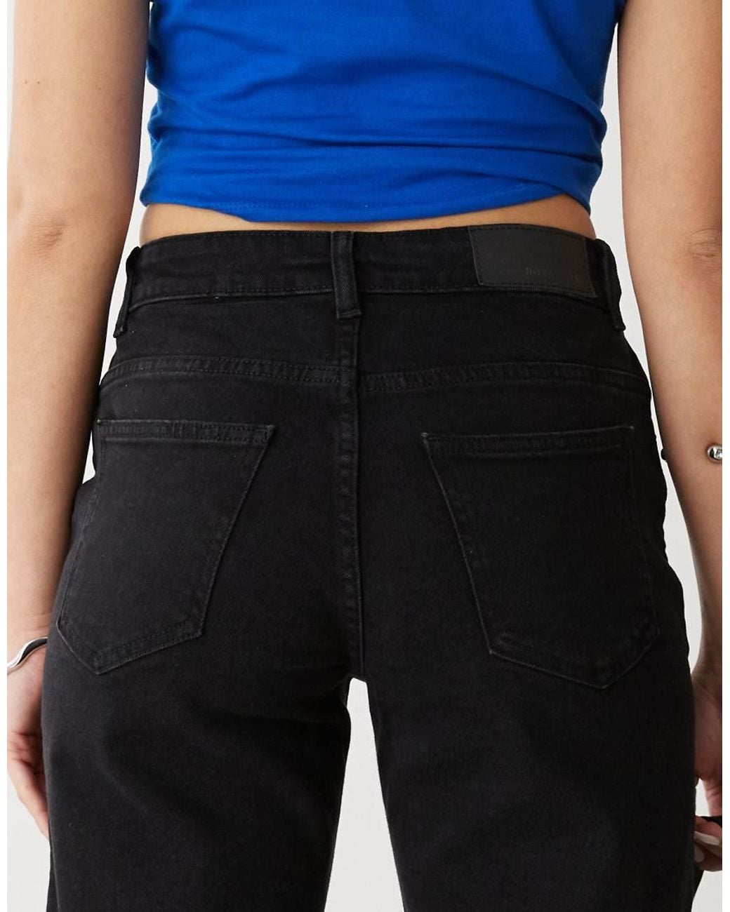 Noisy May Black Yolanda Mid Rise Straight Leg Jeans