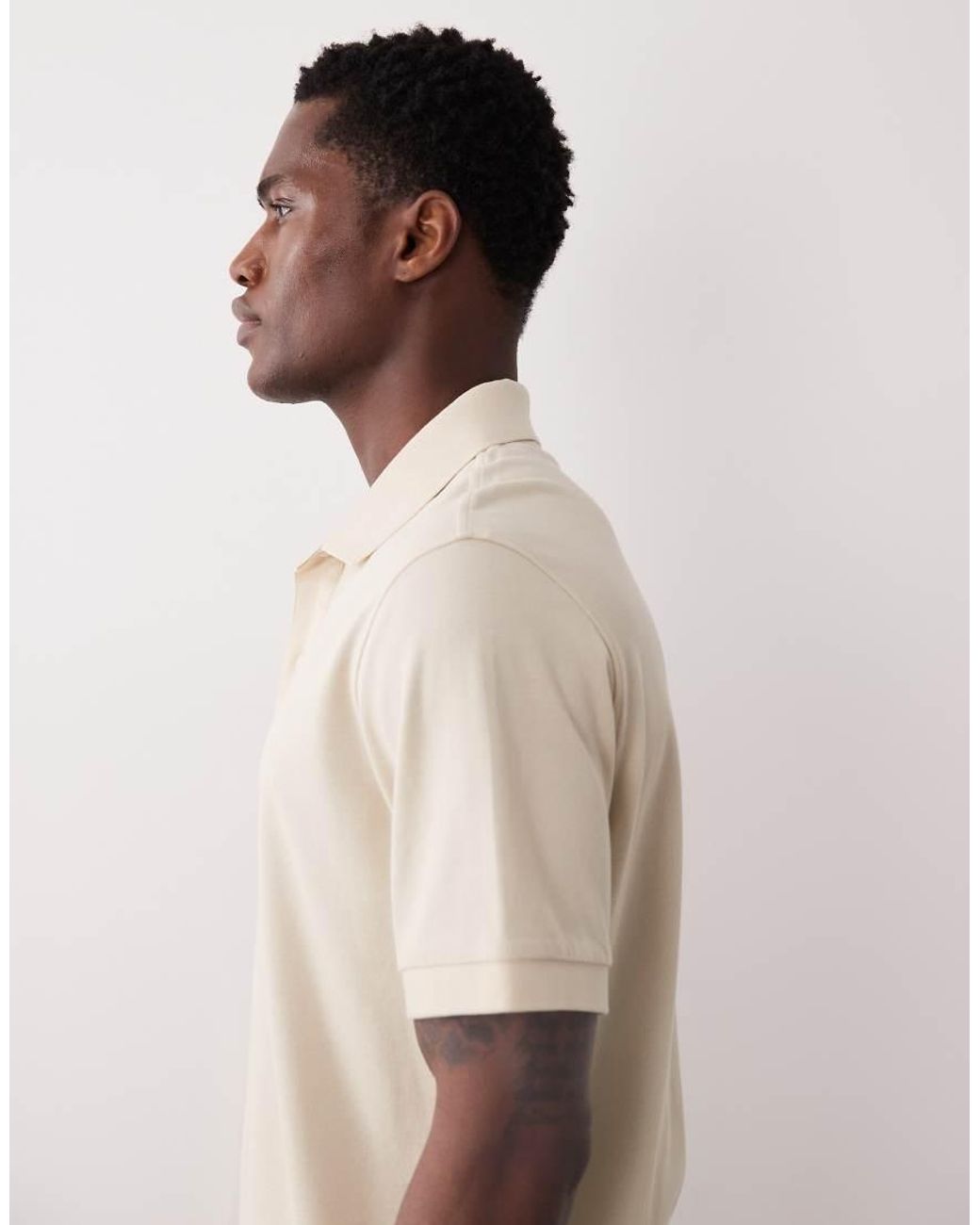 Mango Natural 100% Cotton Short Sleeve Polo Top for men