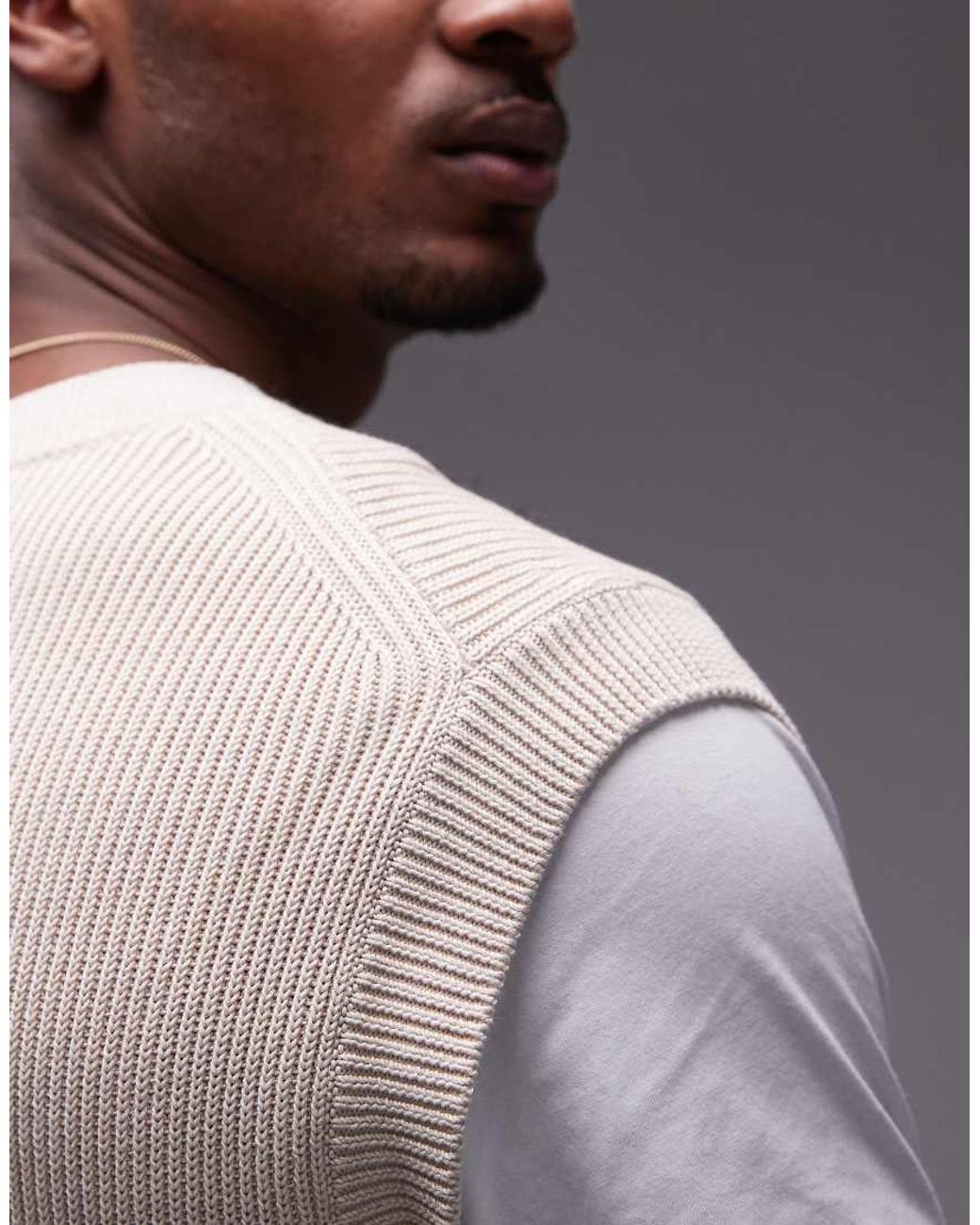 ARKET Purple Knitted Tank Vest With Crew Neck for men