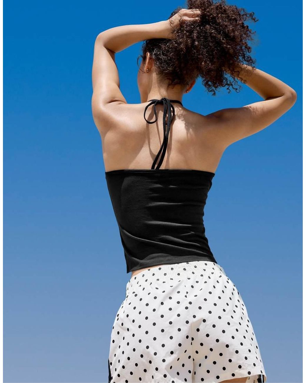 Stradivarius Black Knit Halter Top
