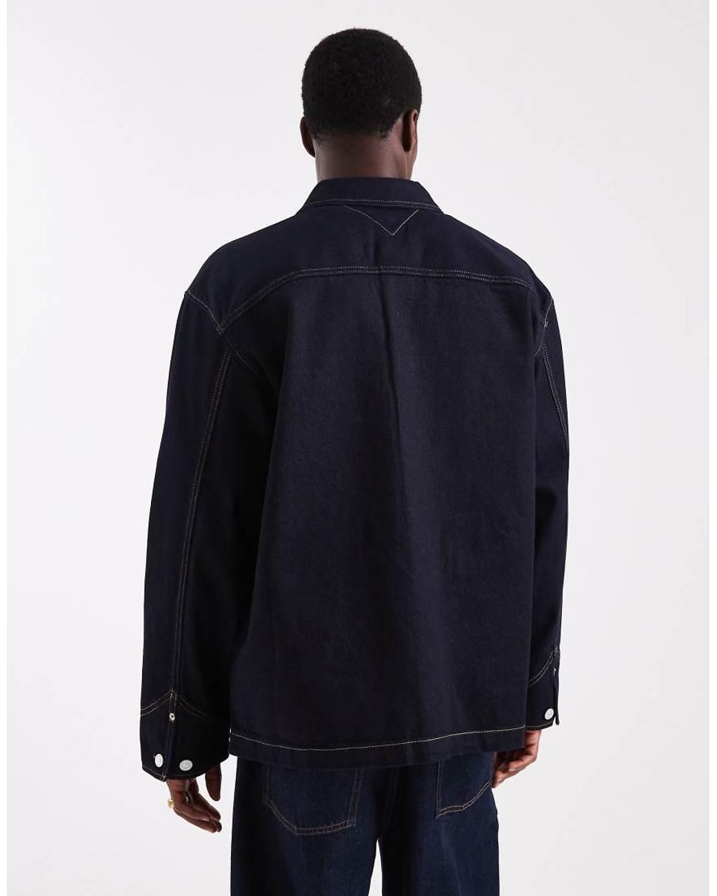 Tommy Hilfiger Blue Chore Denim Jacket With Pocket Detail for men