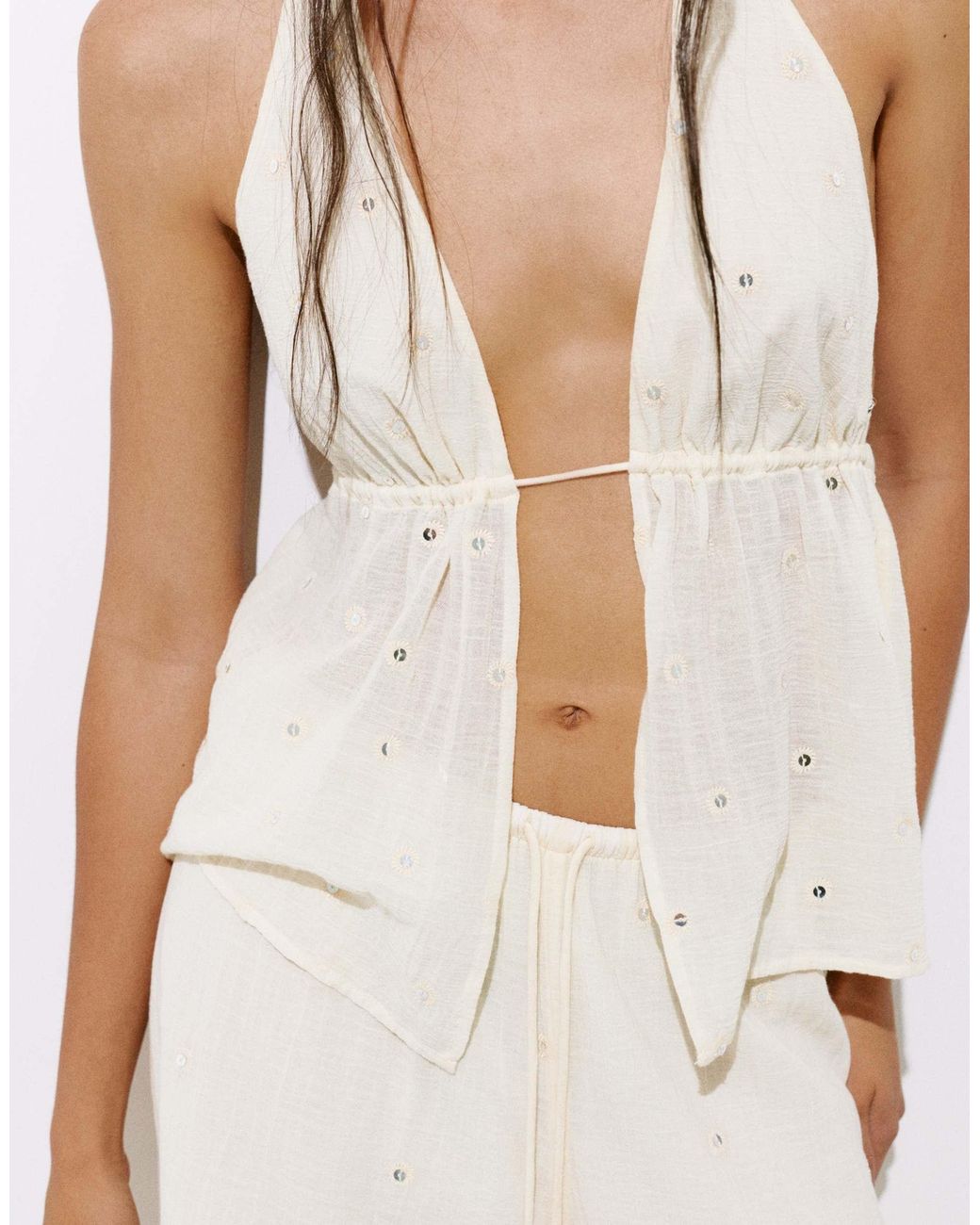 Pull&Bear White – neckholder-oberteil