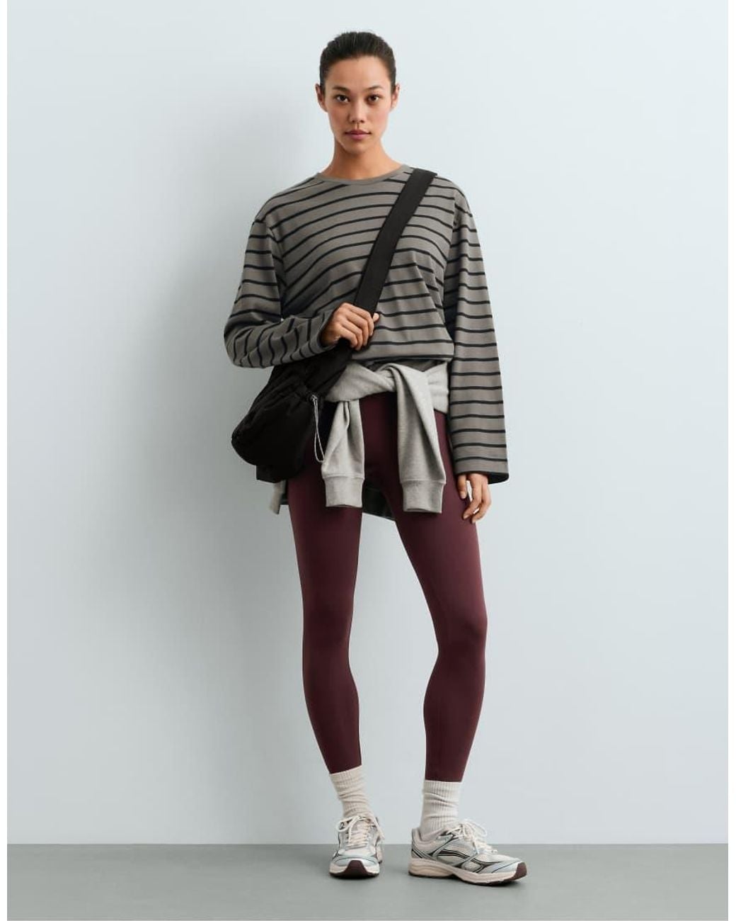 Oysho Gray 100% Cotton Long-Sleeved T-Shirt