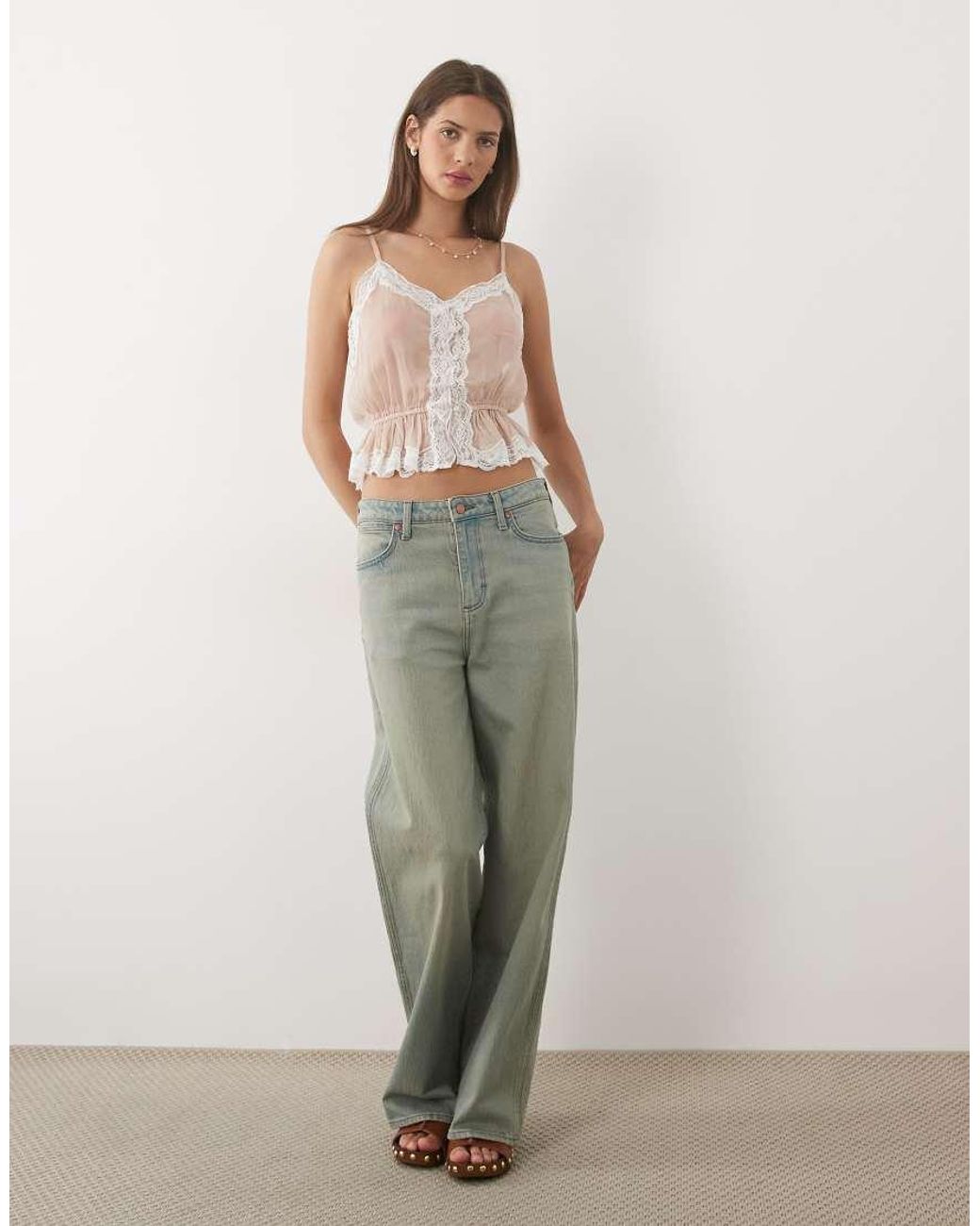 Miss Selfridge Pink Chiffon Cami Co-ord With Tie Detail