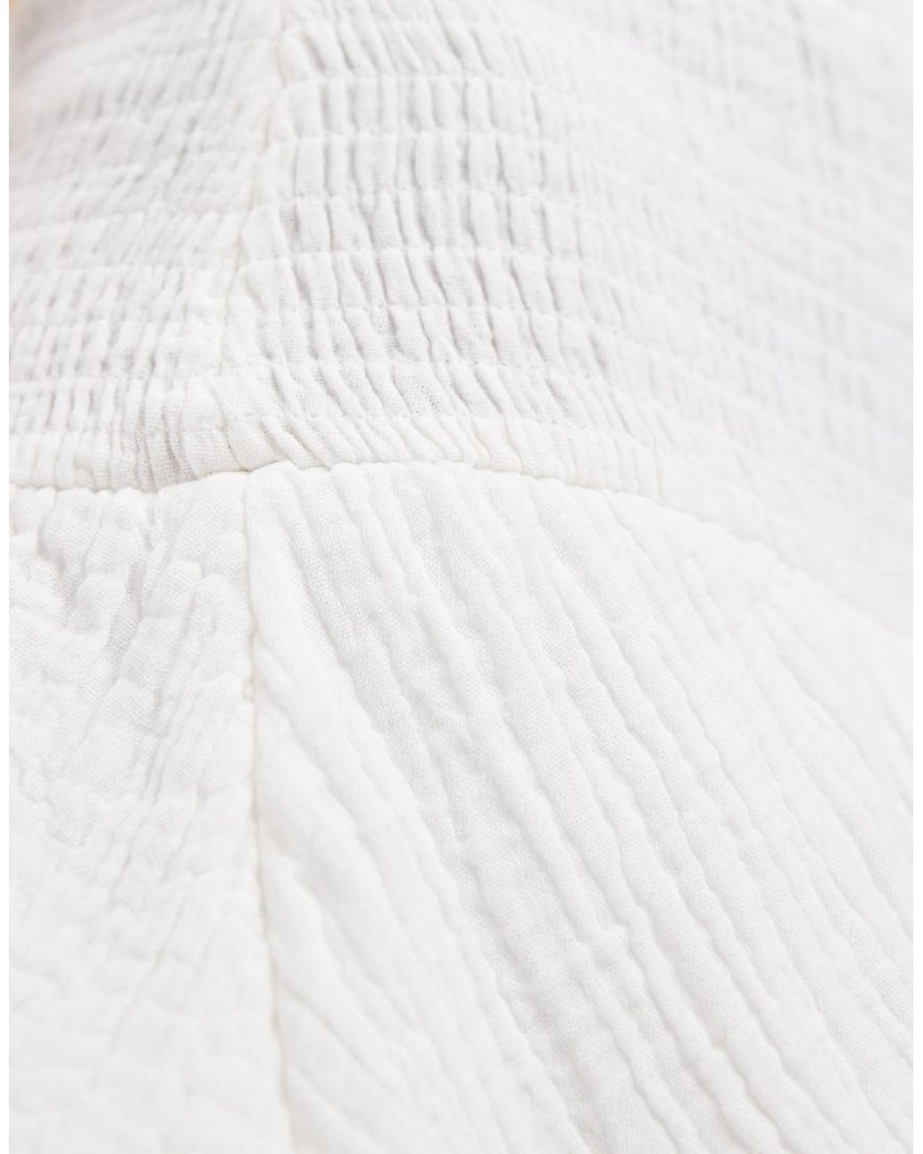 Vero Moda White Shirred Waist Ruffle Him Cheesecloth Mini Skirt