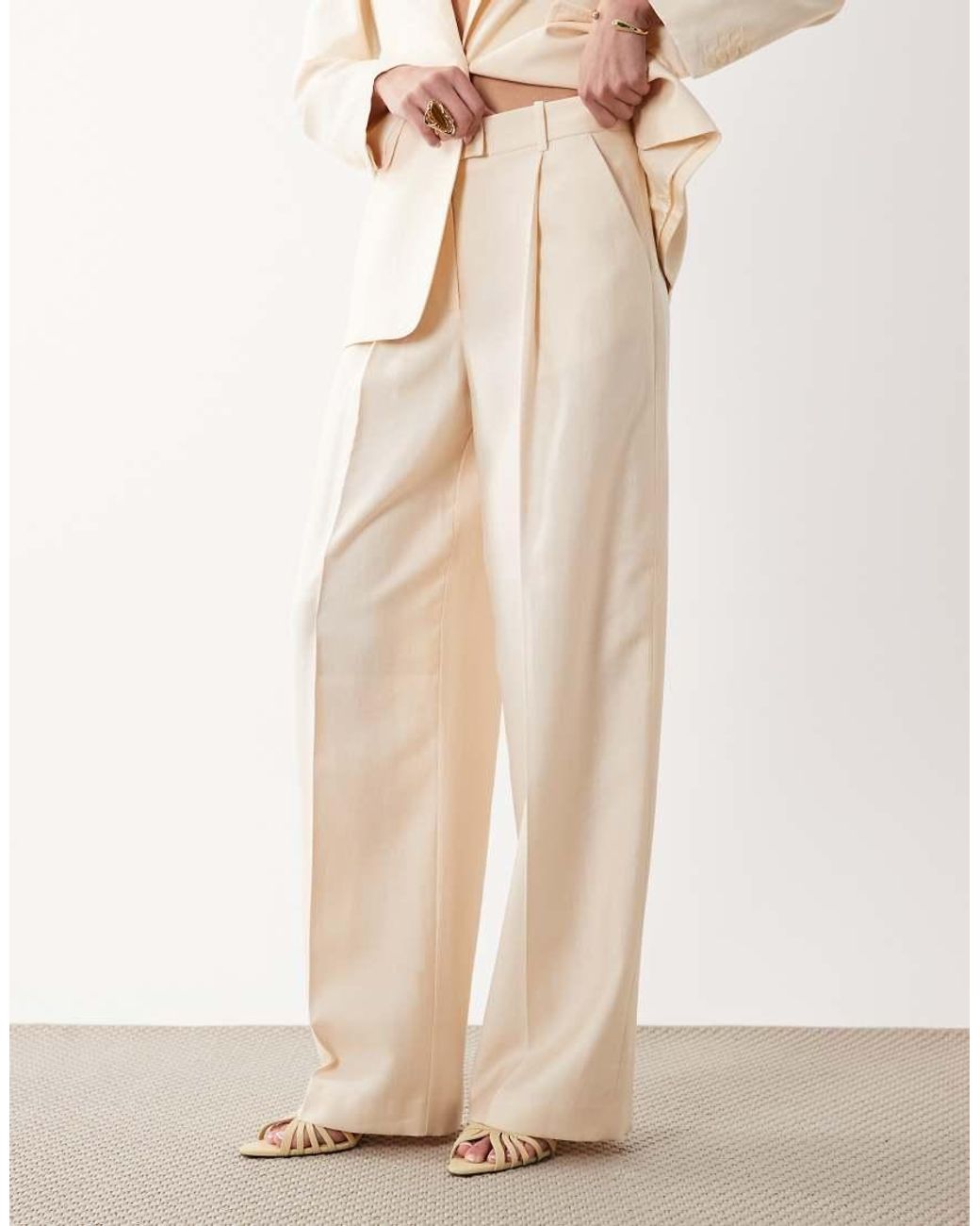 Mango Natural Veronica Tailored Straight Trouser Co-ord
