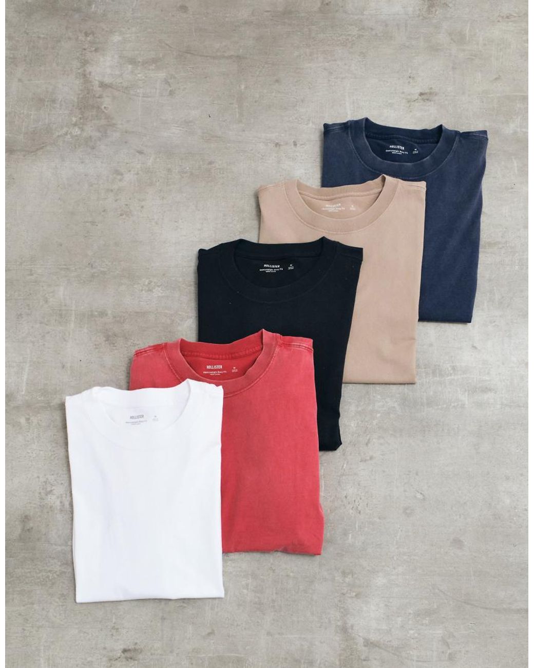 Hollister Gray 5 Pack Boxy Heavyweight T-shirts for men