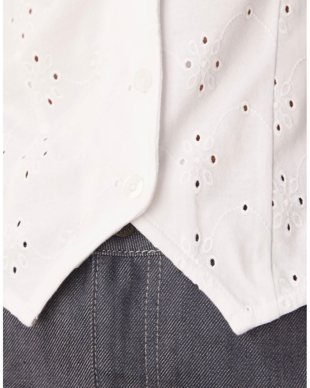 ASOS White Broderie Button Down Waistcoat