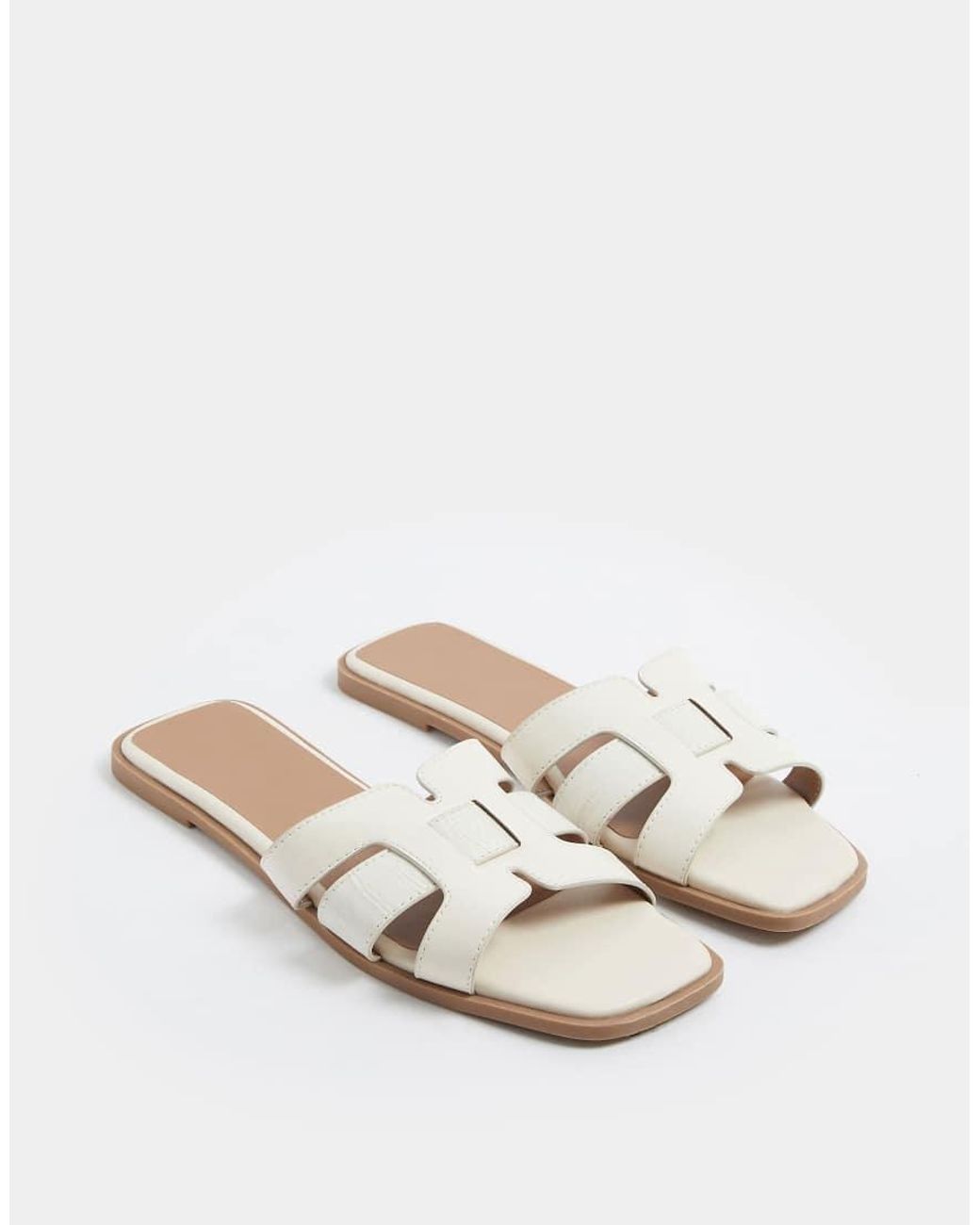 Yours Clothing Natural Mule Sandals