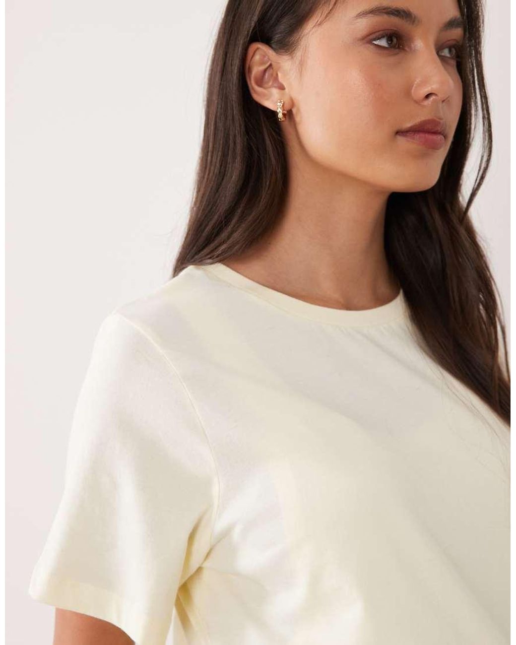 ASOS Natural Asos Design Maternity Mix & Match Cotton Nursing Side Split Pyjama Tee