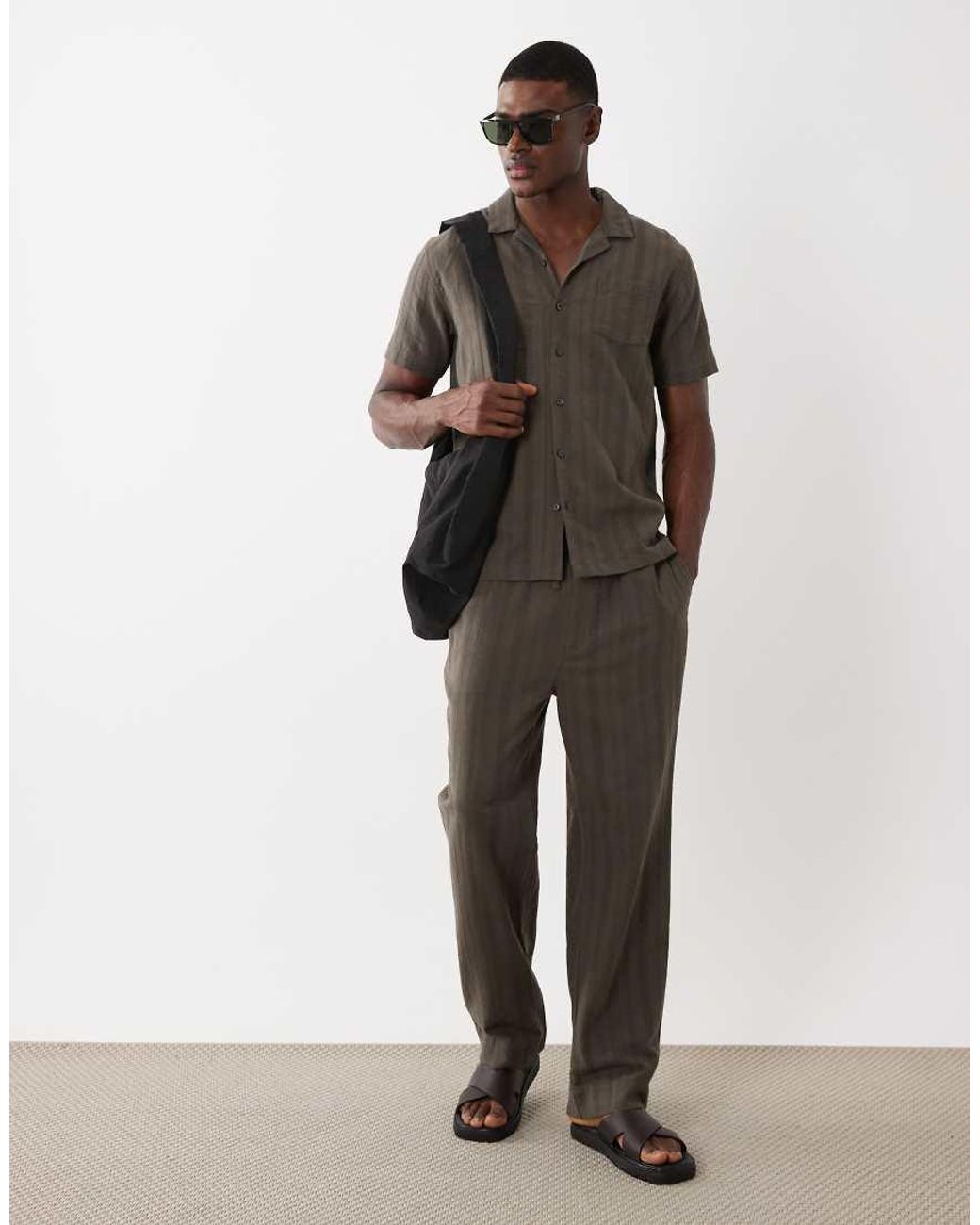 Brave Soul White Co-Ord Regular Fit Relaxed Trousers for men