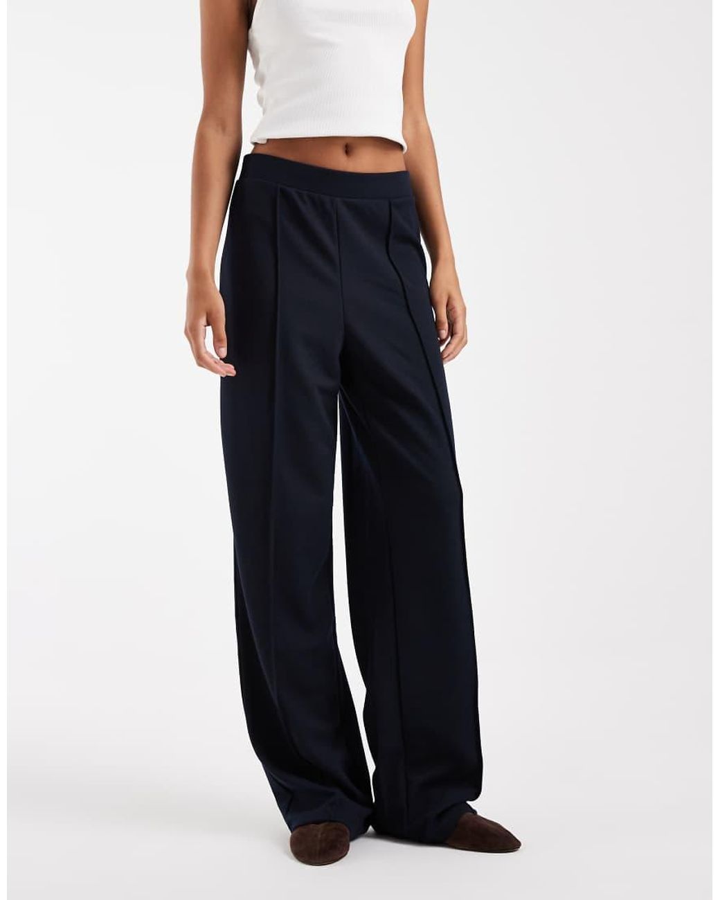 ONLY Blue Wide Leg Tailored Trouser