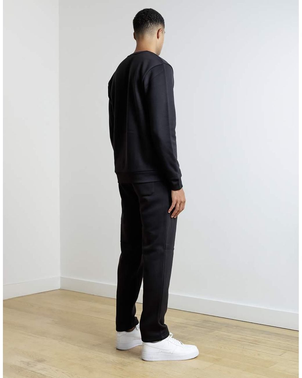 French Connection Black Crew Neck Sweatshirt And Jogger Tracksuit Co-Ord for men