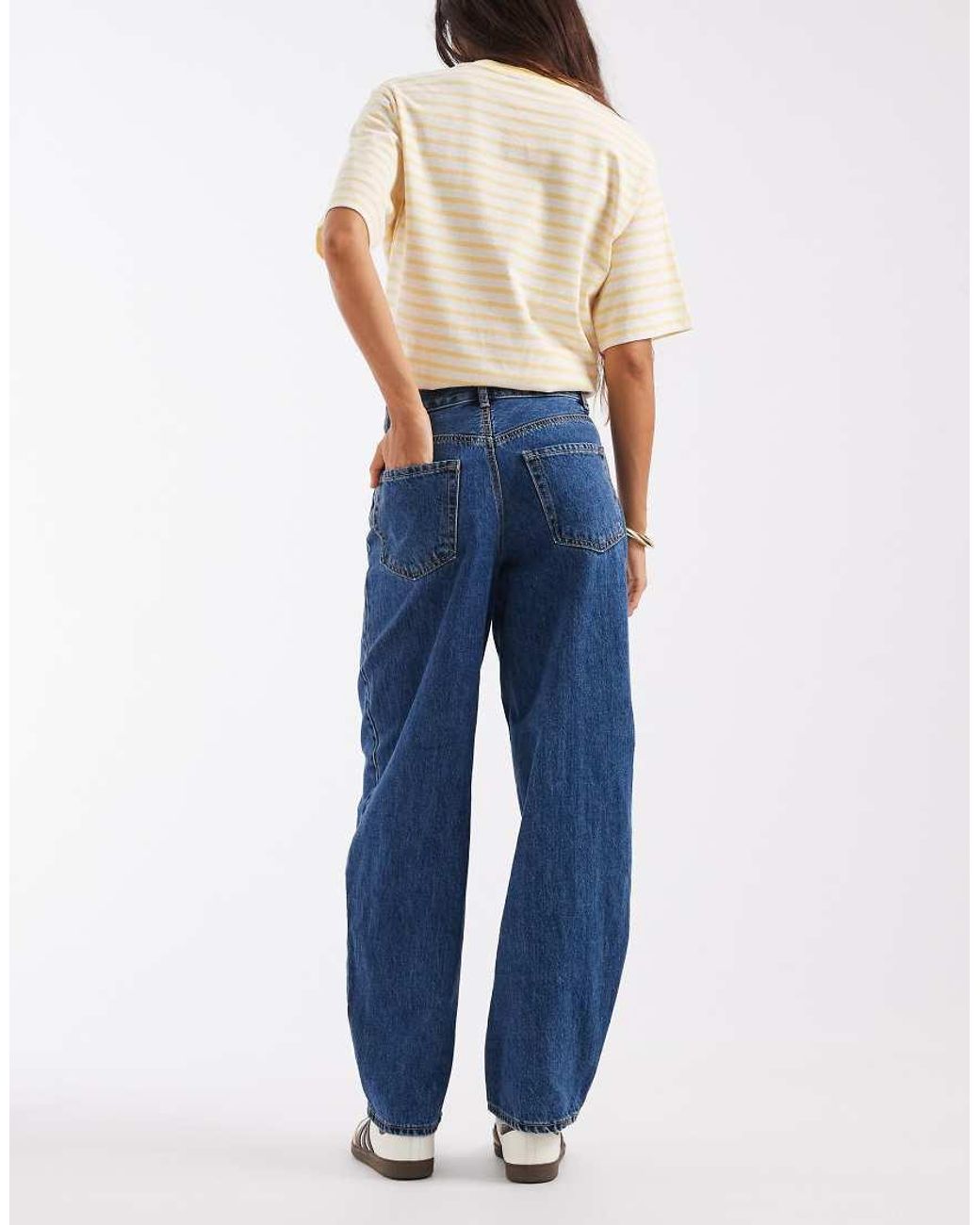Vero Moda Blue Billie High Rise Barrel Leg Jeans