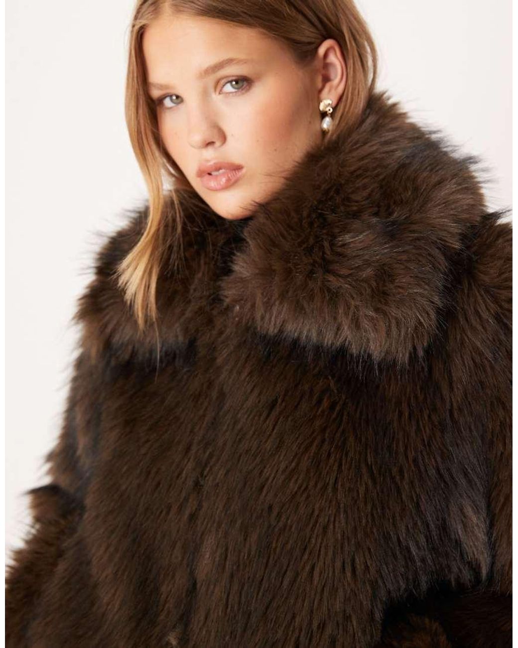 Threadbare Black Short Fur Jacket With Collar