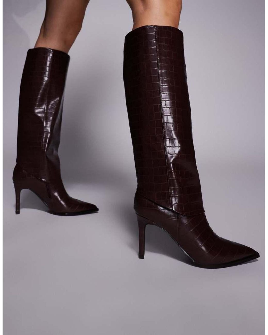 Forever New Multicolor Foldover Knee High Boots