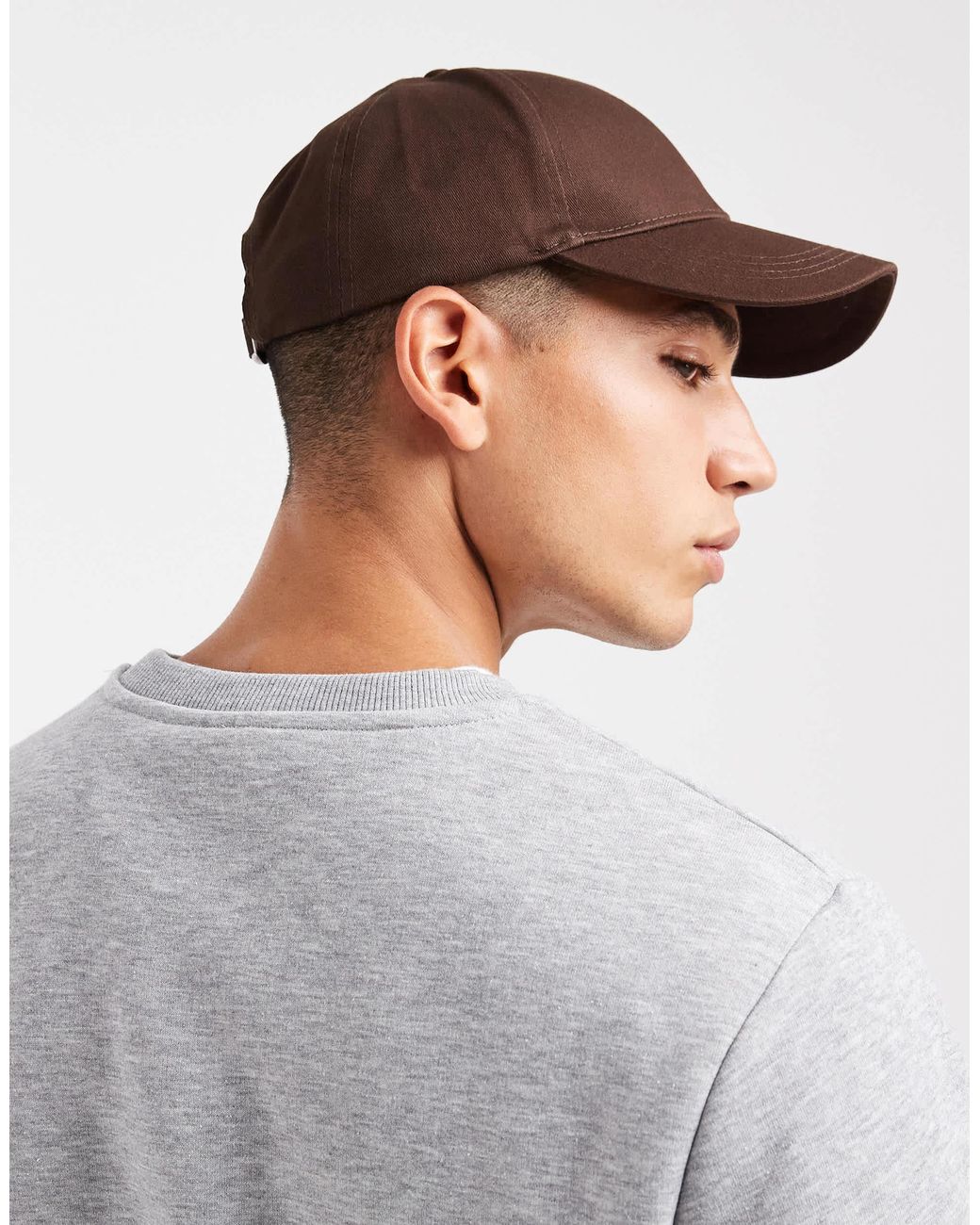 ASOS – braune baseballkappe in Gray für Herren