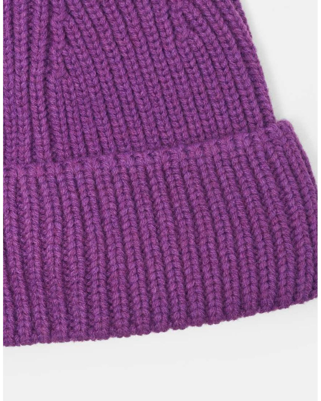 Pull&Bear Purple Chunky Knit Beanie for men