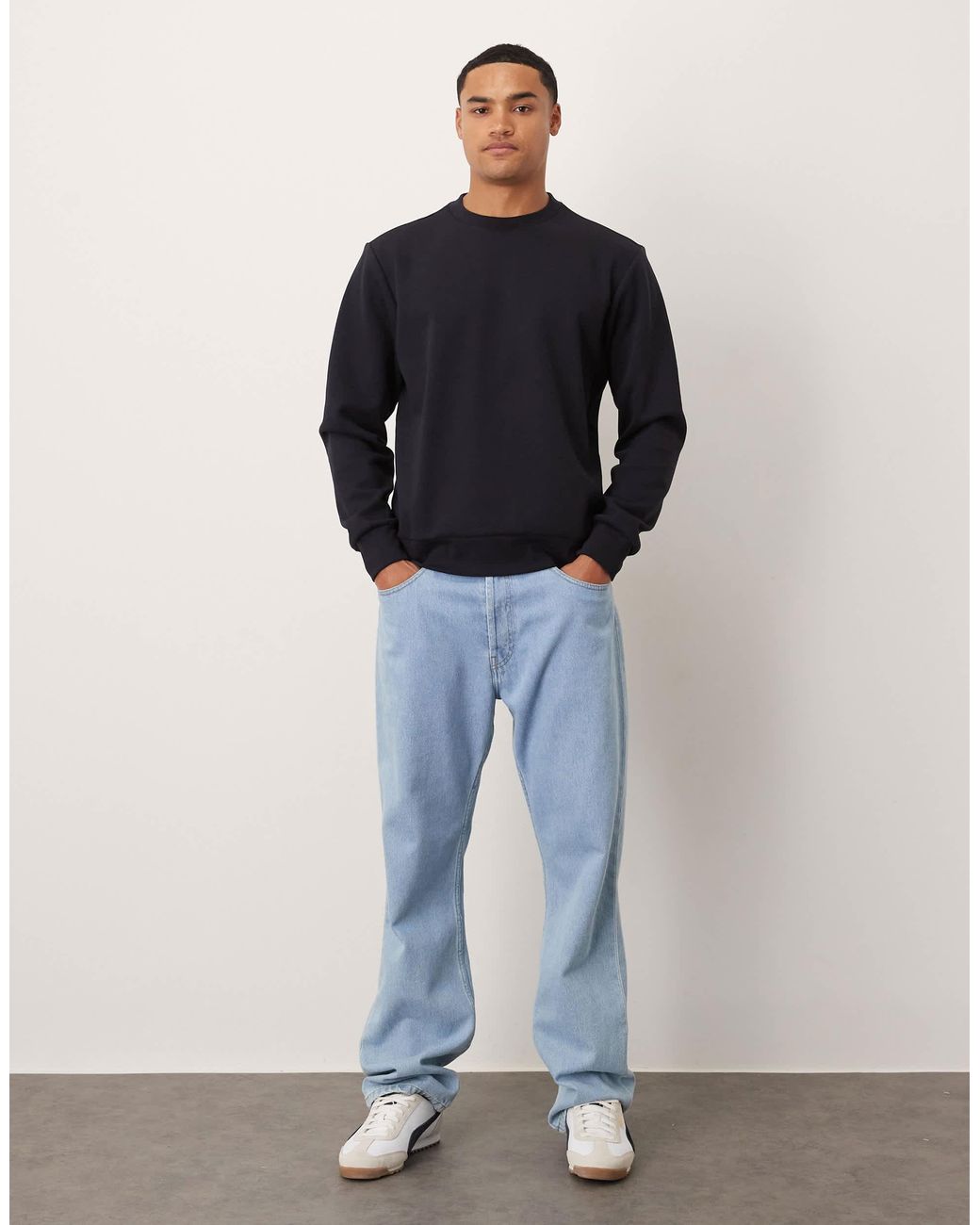 Mango Blue Oversized Sweatshirt for men