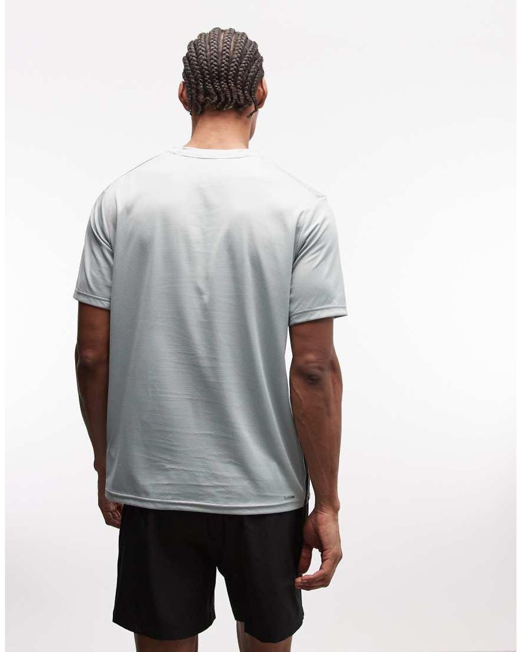 Adidas Originals Gray Adidas Training T-shirt With Three Stripes for men