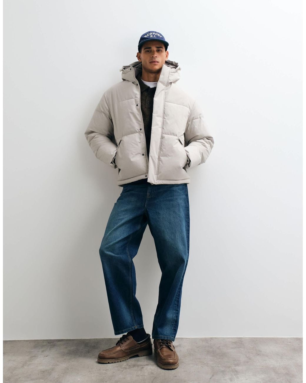 Jack & Jones Blue Hooded Puffer Jacket for men