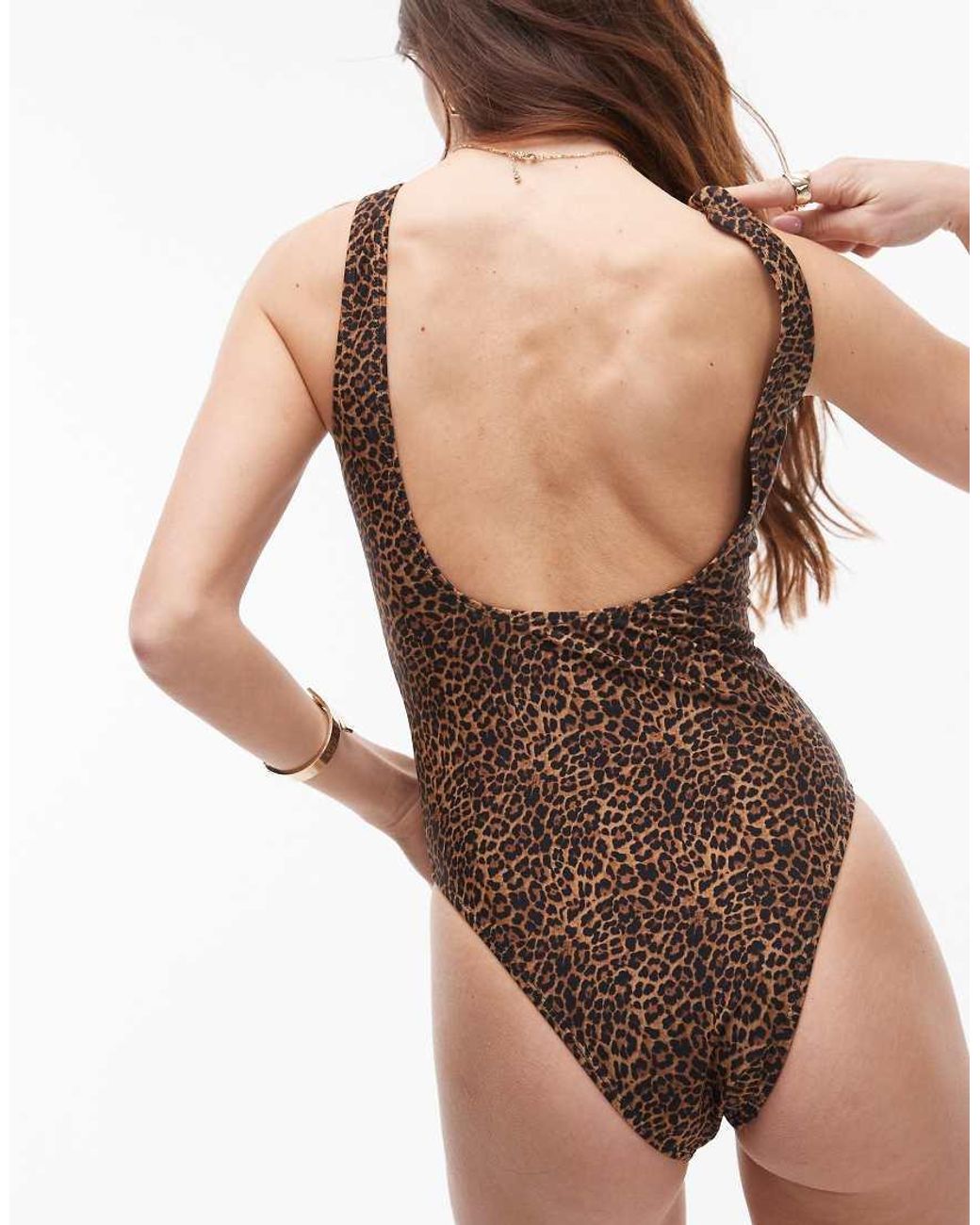 TOPSHOP Brown Athens Swimsuit