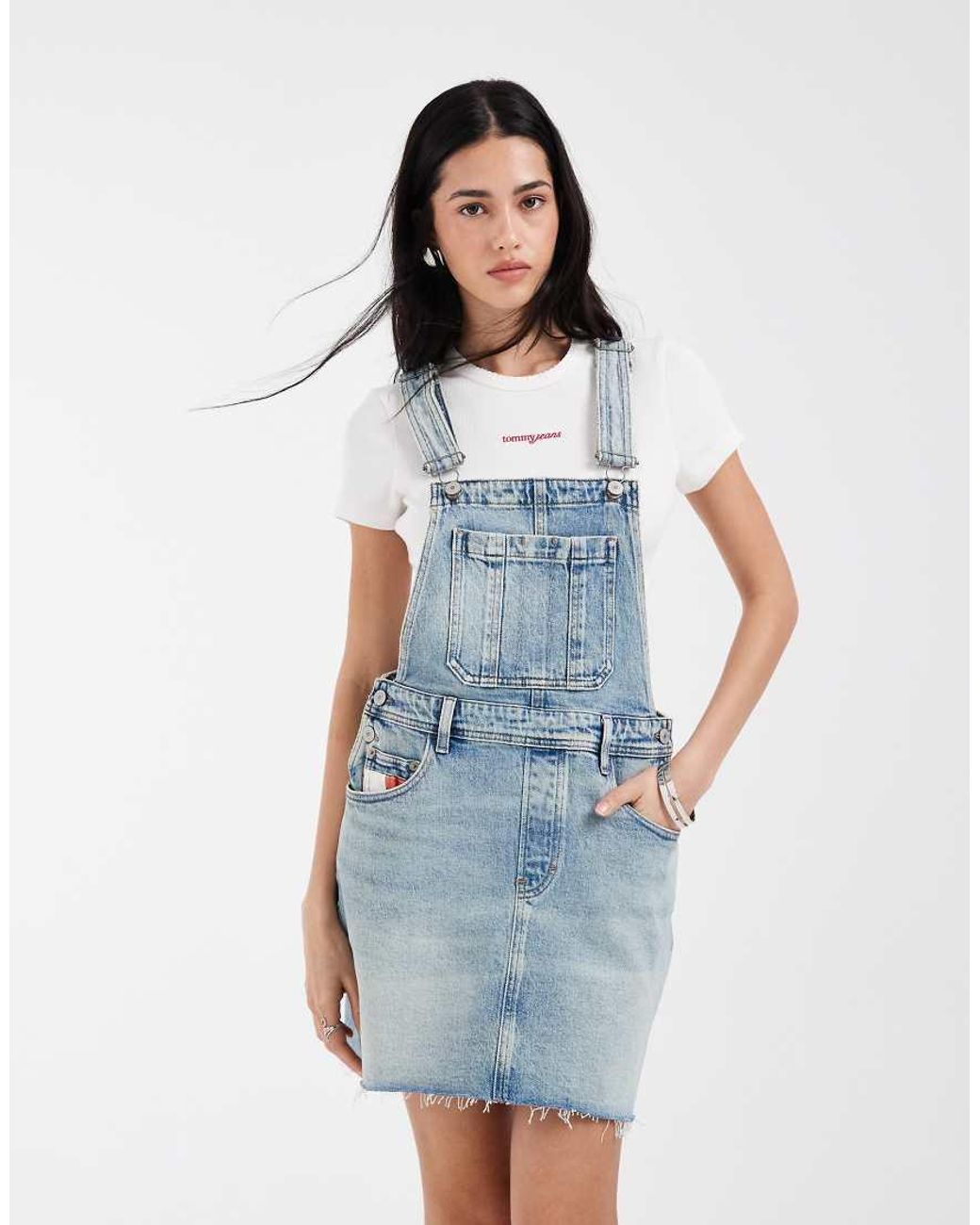 Tommy Hilfiger Blue Denim Dungaree Dress