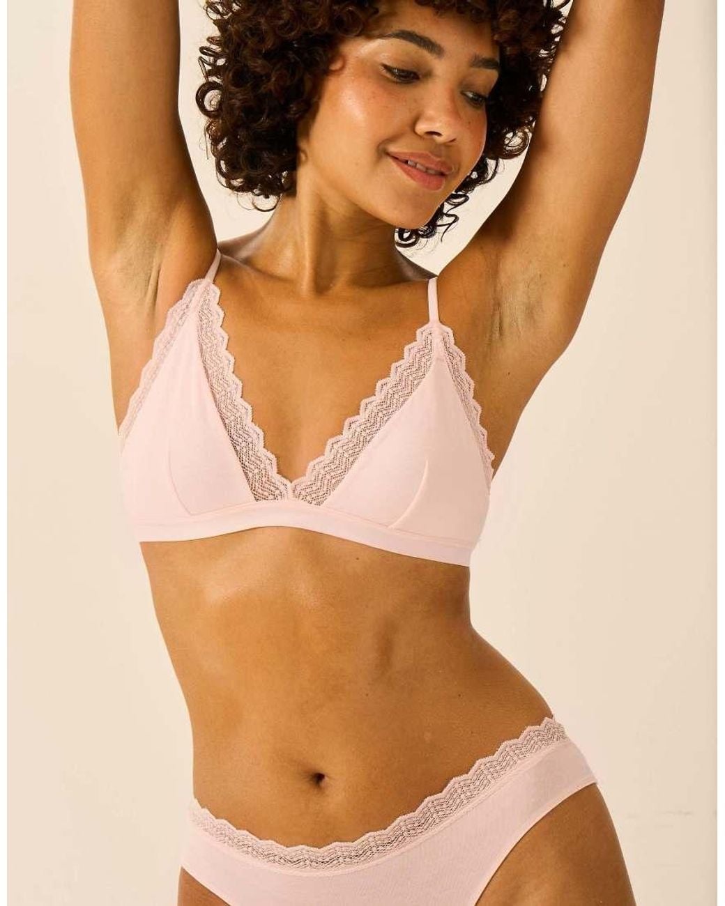 Stripe & Stare Brown Zigzag Lace Triangle Bra