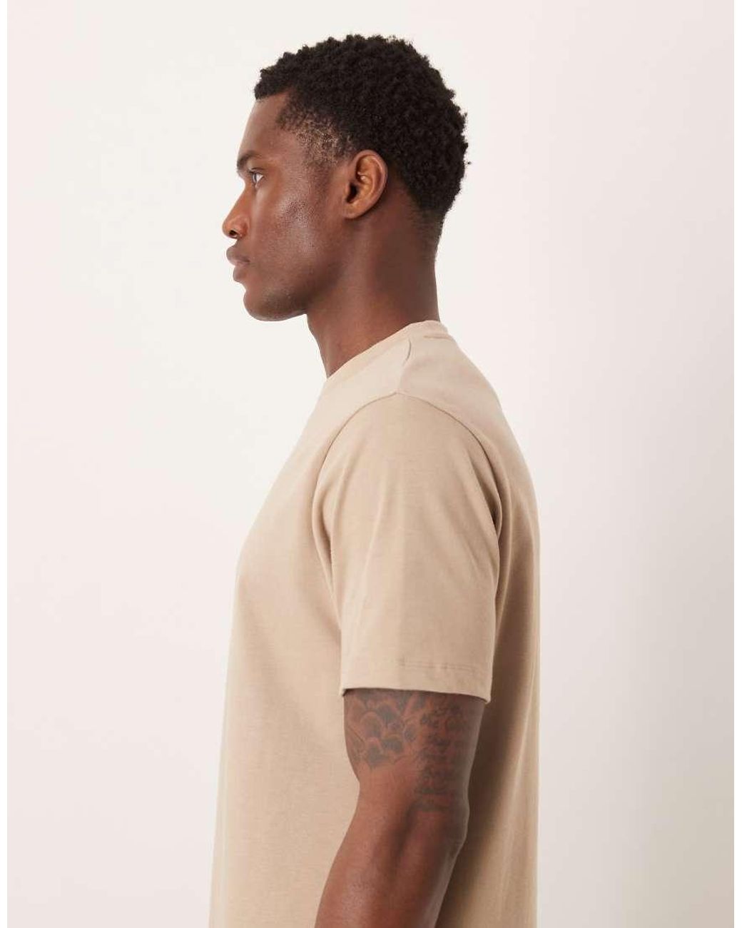 ASOS Natural Heavyweight Regular Fit T-shirt for men
