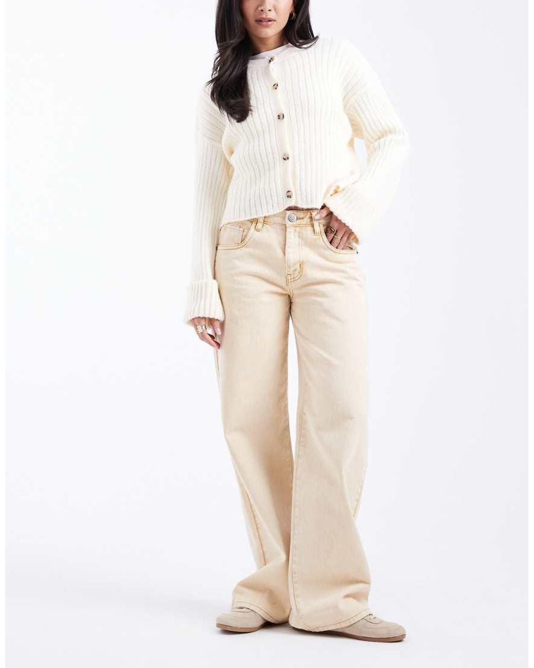 Daisy Street Natural Low Rise Slouchy Jeans