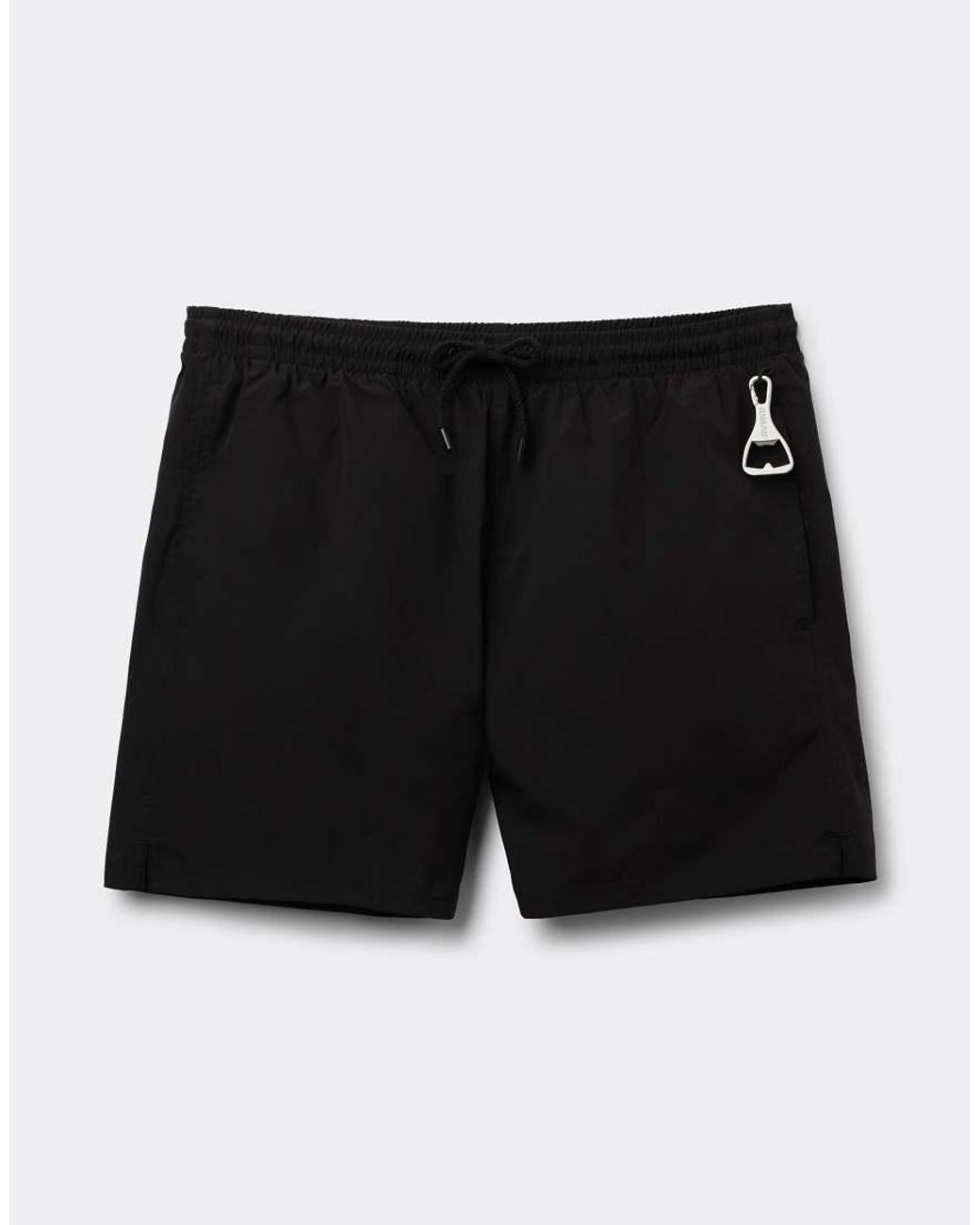 Intimissimi Black Mid-Length Solid-Colour Swim Trunks for men