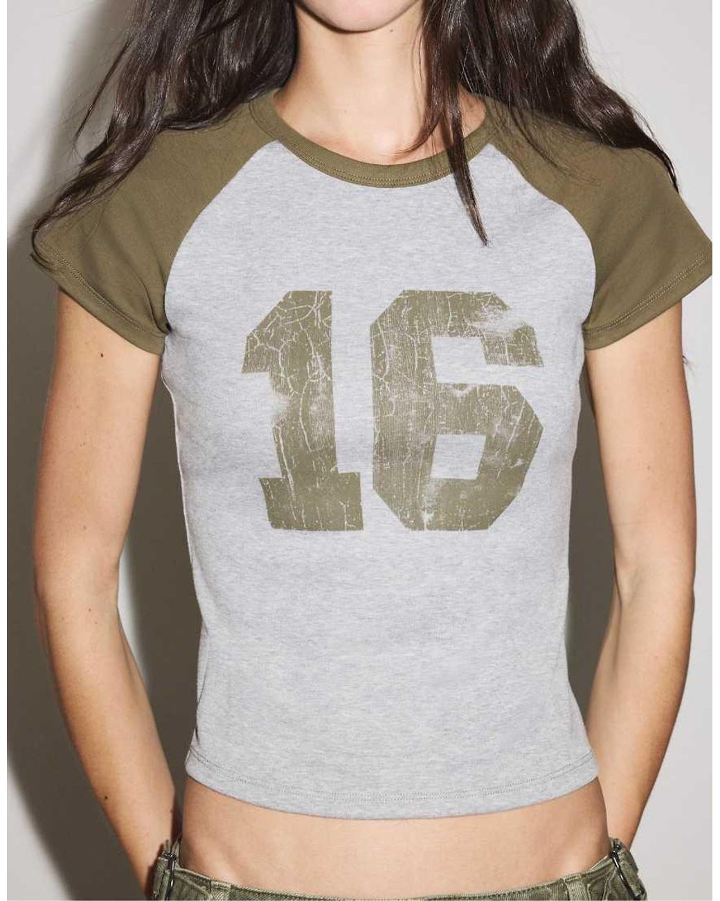 Stradivarius Green Printed Short Sleeve T-shirt