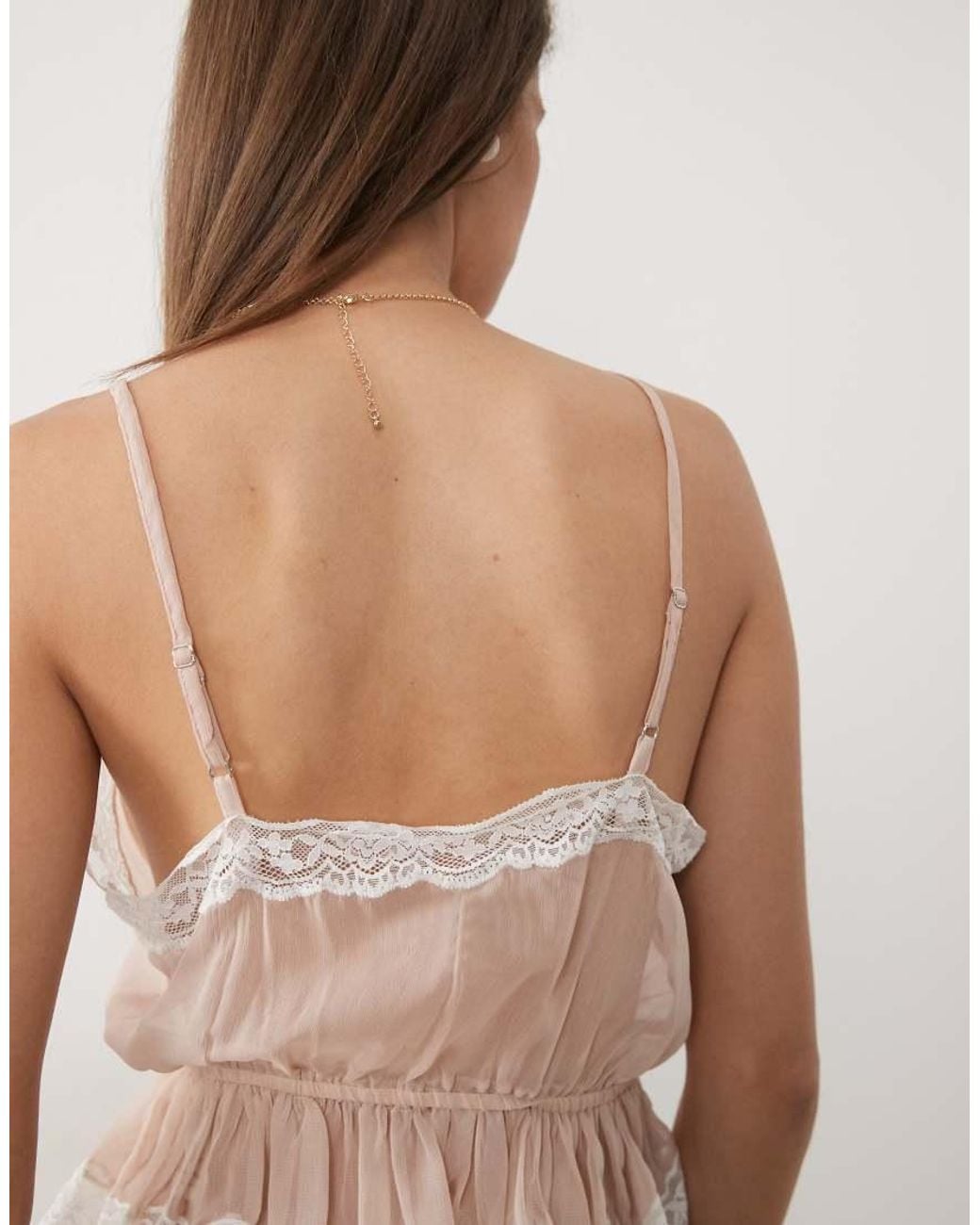 Miss Selfridge Pink Chiffon Cami Co-ord With Tie Detail